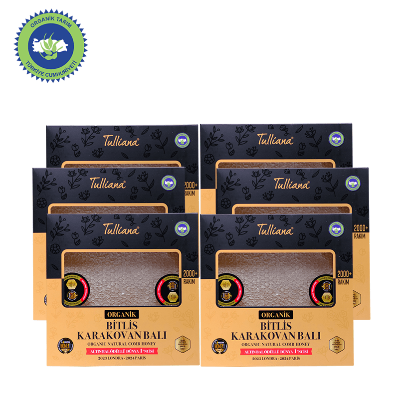 Organik Sertifikalı Polifloralı (Çok Çiçekli) Karakovan Bitlis Balı - 6x1 Kg. Kutu