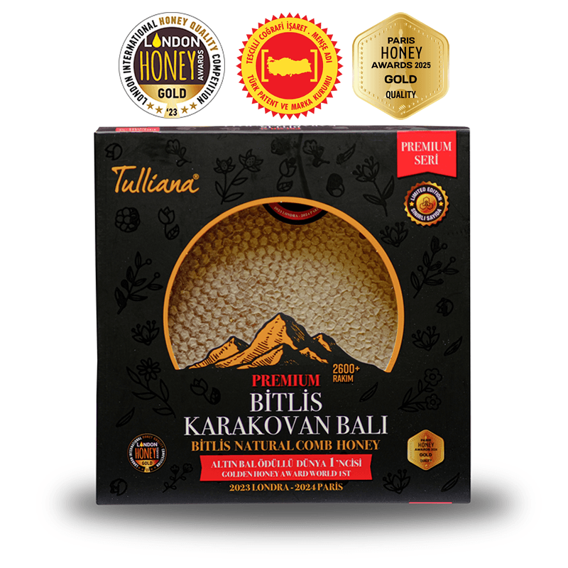 Premium Seri Polifloralı (Çok Çiçekli) Karakovan Petek Balı - 1 Kg. Kutu