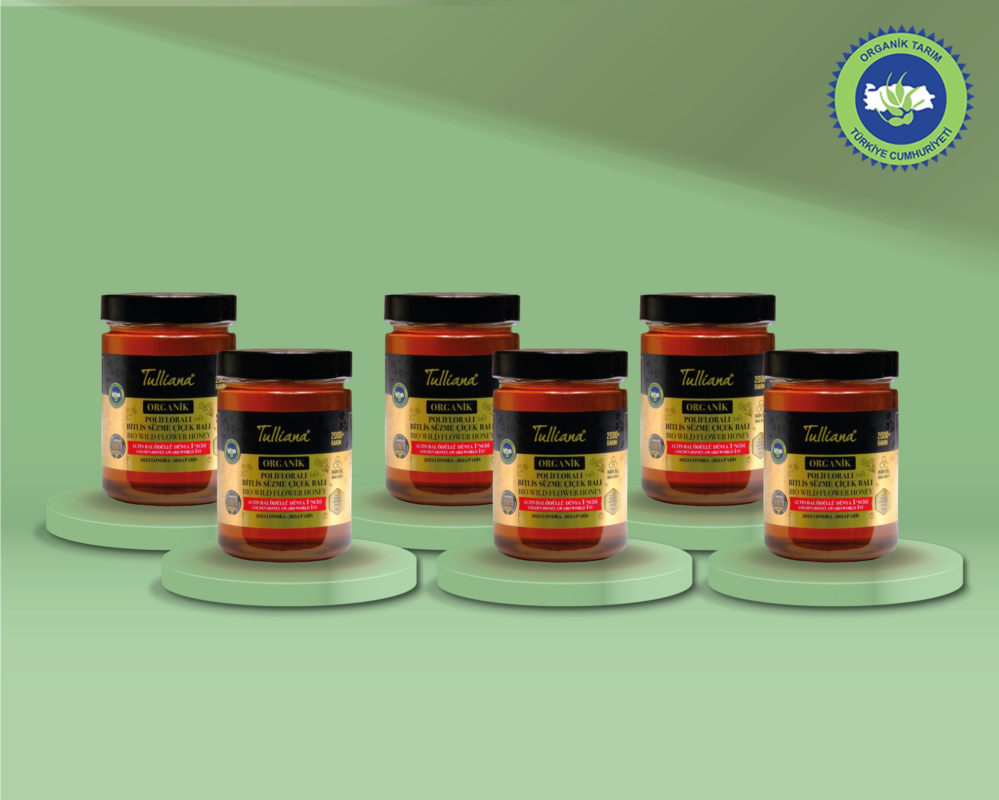 Organik Sertifikalı Polifloralı (Çok Çiçekli) Ham Süzme Çiçek Balı 6x850gr