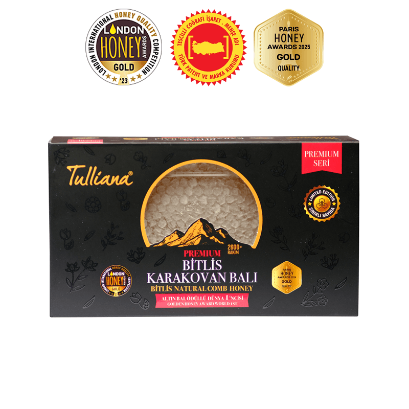 Premium Seri Polifloralı (Çok Çiçekli) Karakovan Petek Balı - 500 Gr. Kutu