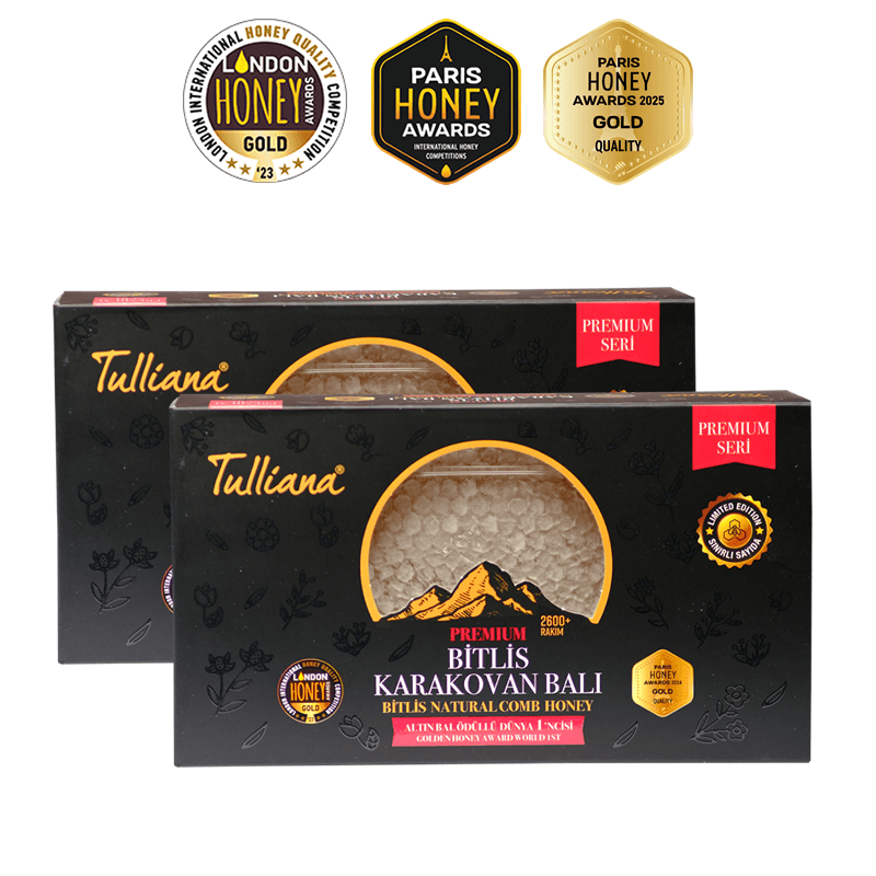 Premium Seri Polifloralı (Çok Çiçekli) Karakovan Bitlis Balı - 2x500 Gr. Kutu