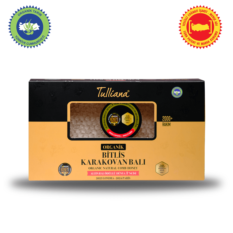 Organik Sertifikalı Polifloralı Karakovan Petek Balı - 500 Gr. Kutu