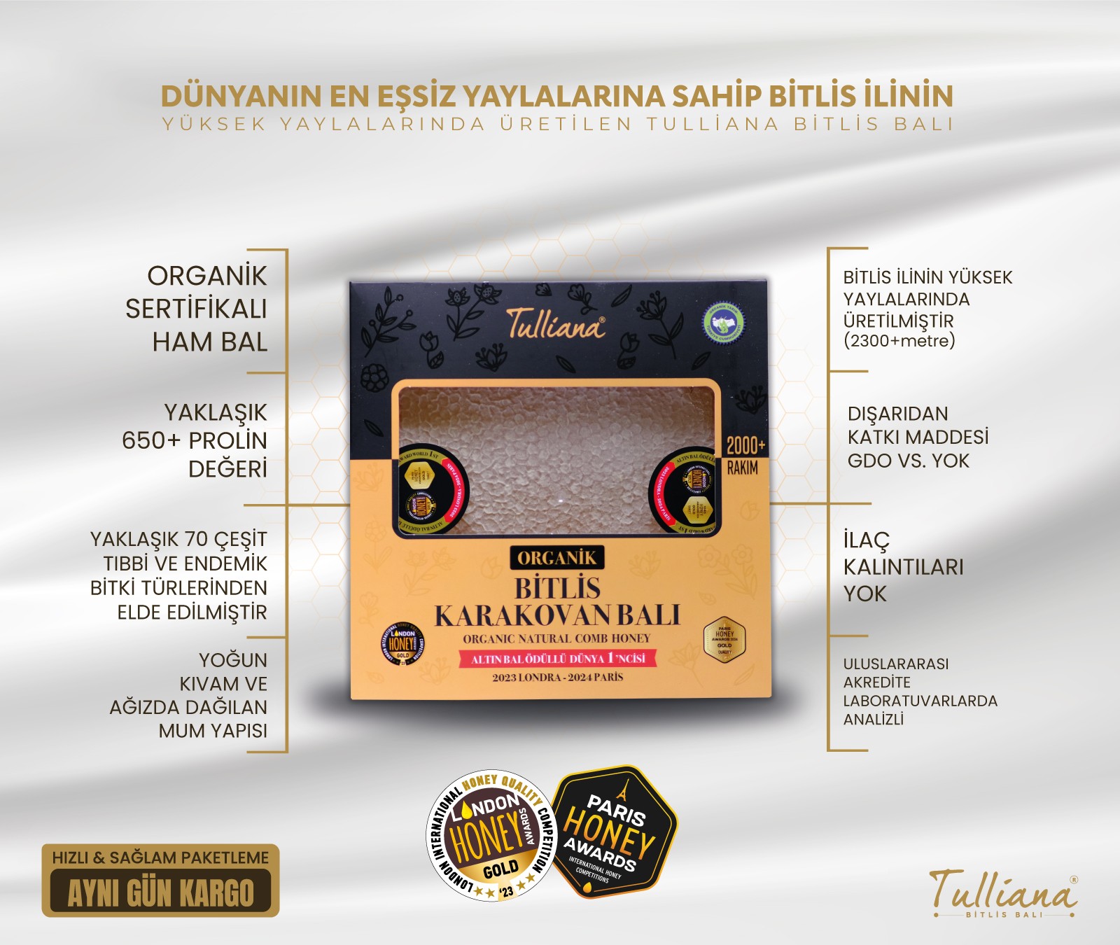 Organik Sertifikalı Polifloralı (Çok Çiçekli) Karakovan Bitlis Balı