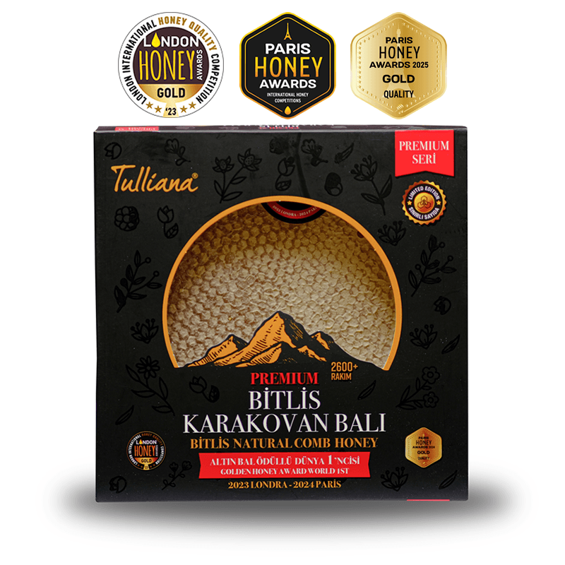 Premium Seri Polifloralı (Çok Çiçekli) Karakovan Petek Balı - 1 Kg. Kutu