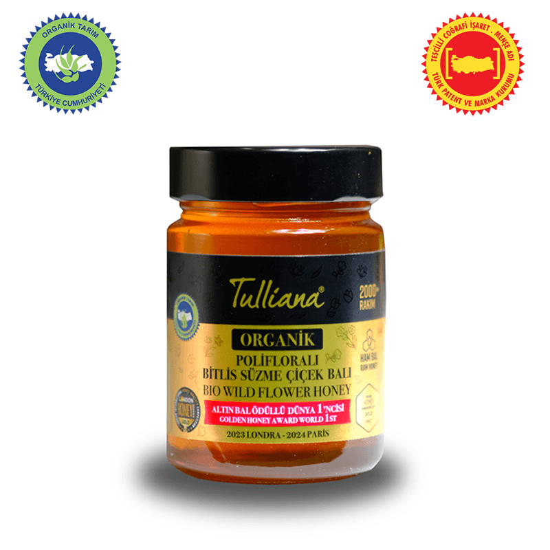 Organik Sertifikalı Polifloralı (Çok Çiçekli) Ham Süzme Çiçek Balı - 450 Gr.