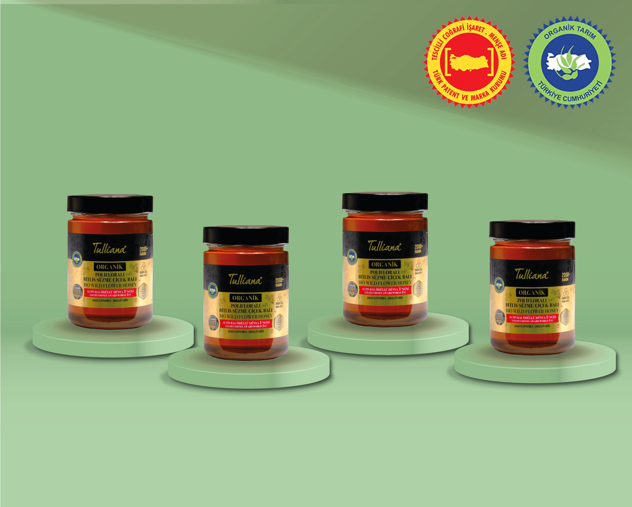 Organik Sertifikalı Polifloralı (Çok Çiçekli) Ham Süzme Çiçek Balı 4x850gr