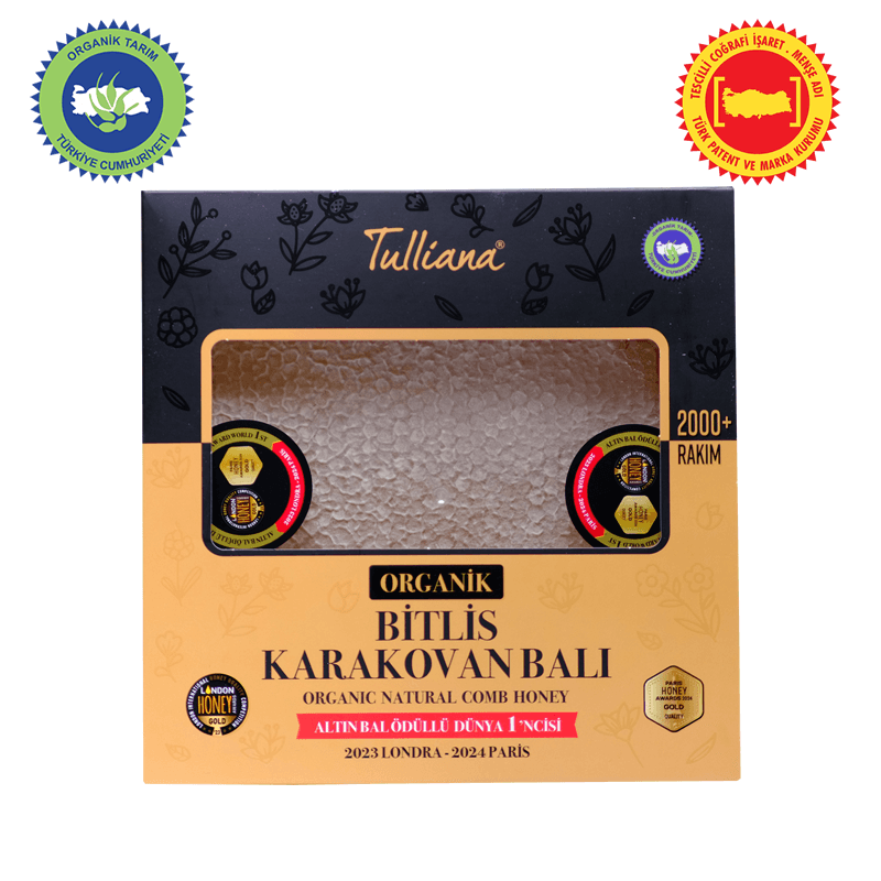 Organik Sertifikalı Polifloralı Karakovan Petek Balı - 1 Kg. Kutu