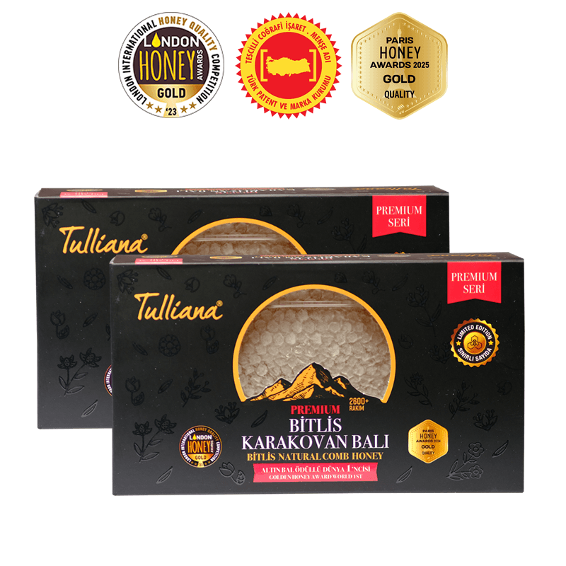 Premium Seri Polifloralı (Çok Çiçekli) Karakovan Bitlis Balı - 2x500 Gr. Kutu