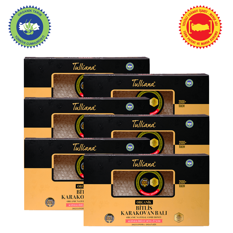 Organik Sertifikalı Polifloralı (Çok Çiçekli) Karakovan Bitlis Balı - 6x500 Gr. Kutu