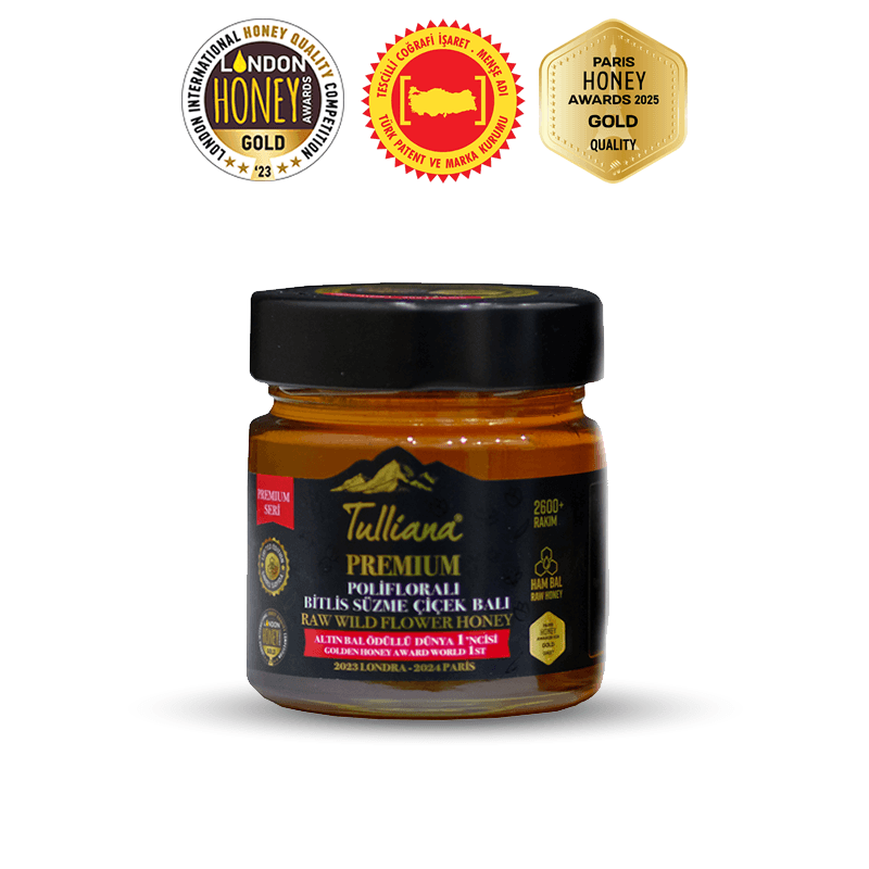 Premium Seri Polifloralı (Çok Çiçekli) Ham Süzme Çiçek Balı - 350 Gr.