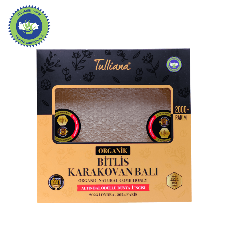 Organik Sertifikalı Polifloralı Karakovan Petek Balı - 1 Kg. Kutu