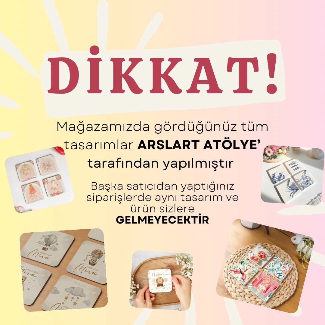 Bebek Hediyeliği, Baby Shower, Kişiye Özel Doğal Çiçek Temalı Taş Bardak Altlığı - 20 Adet