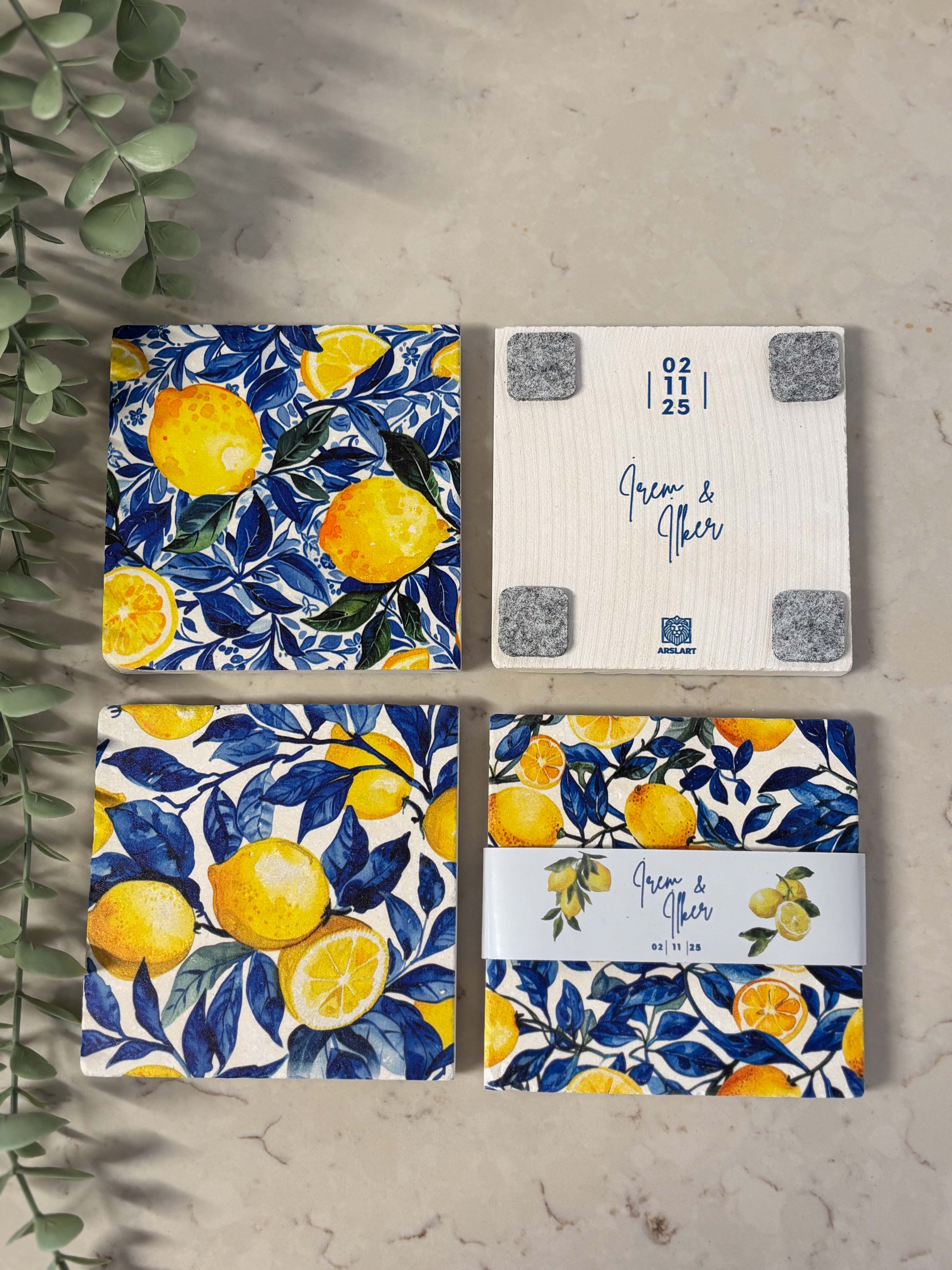Limoncello Desenli Düğü, Doğum Günü Kişiye Özel Baskı 20 adet