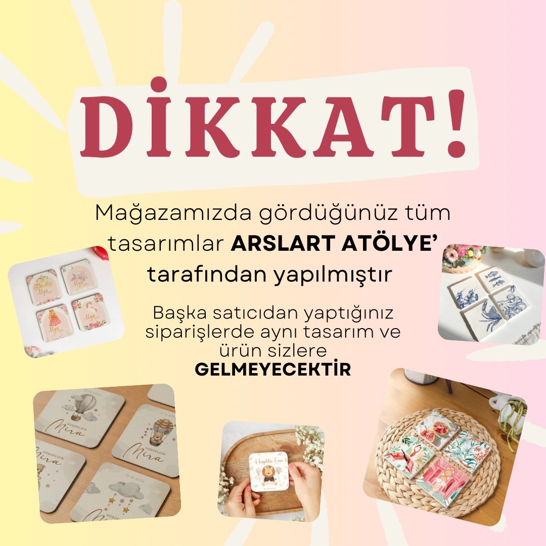 Modern Çiçek Desenli Ahşap Bardak Altlıkları - 4’lü Set, Şık ve Kullanışlı Tasarım