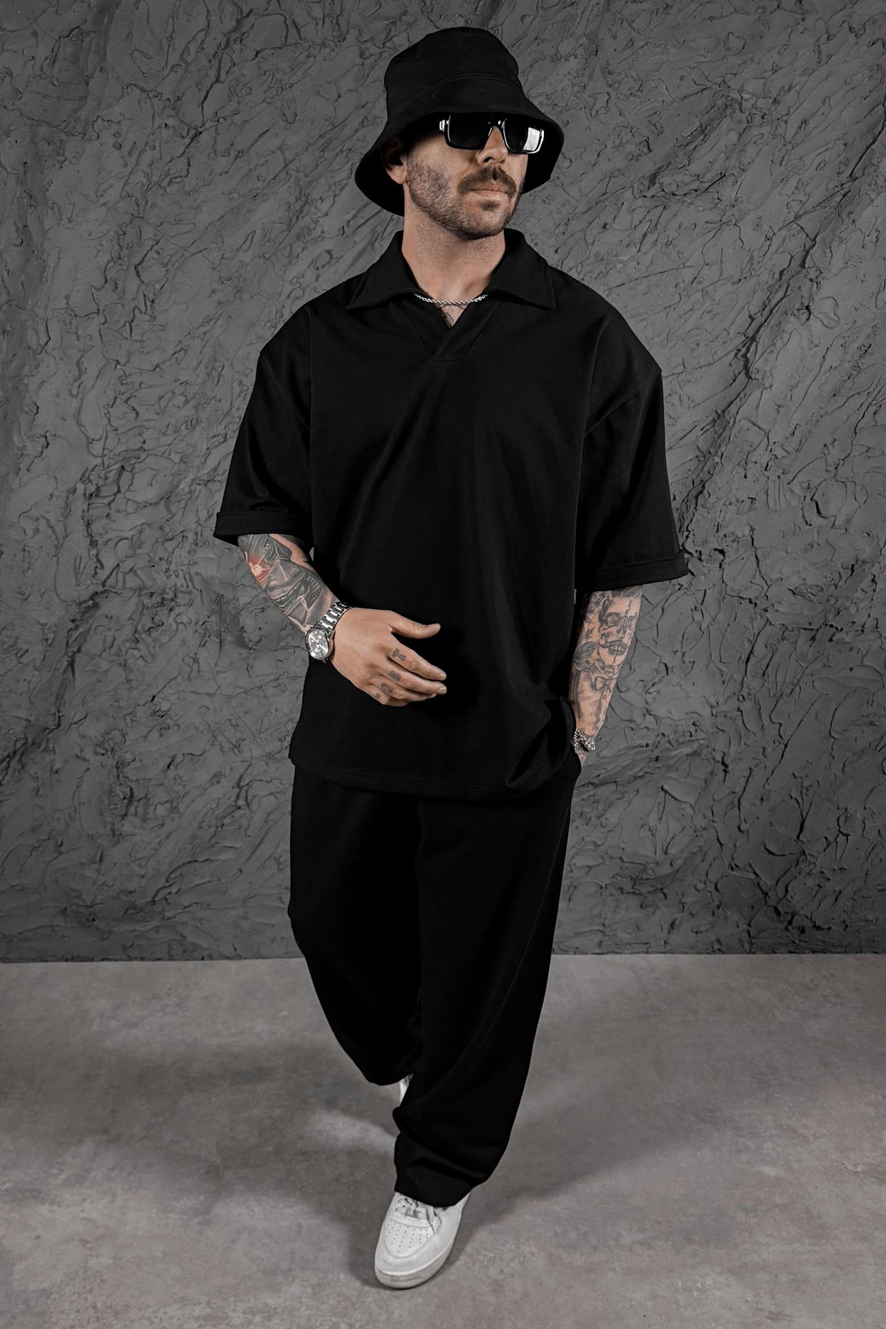 808 Basic Tok Oversize Yakalı Takım