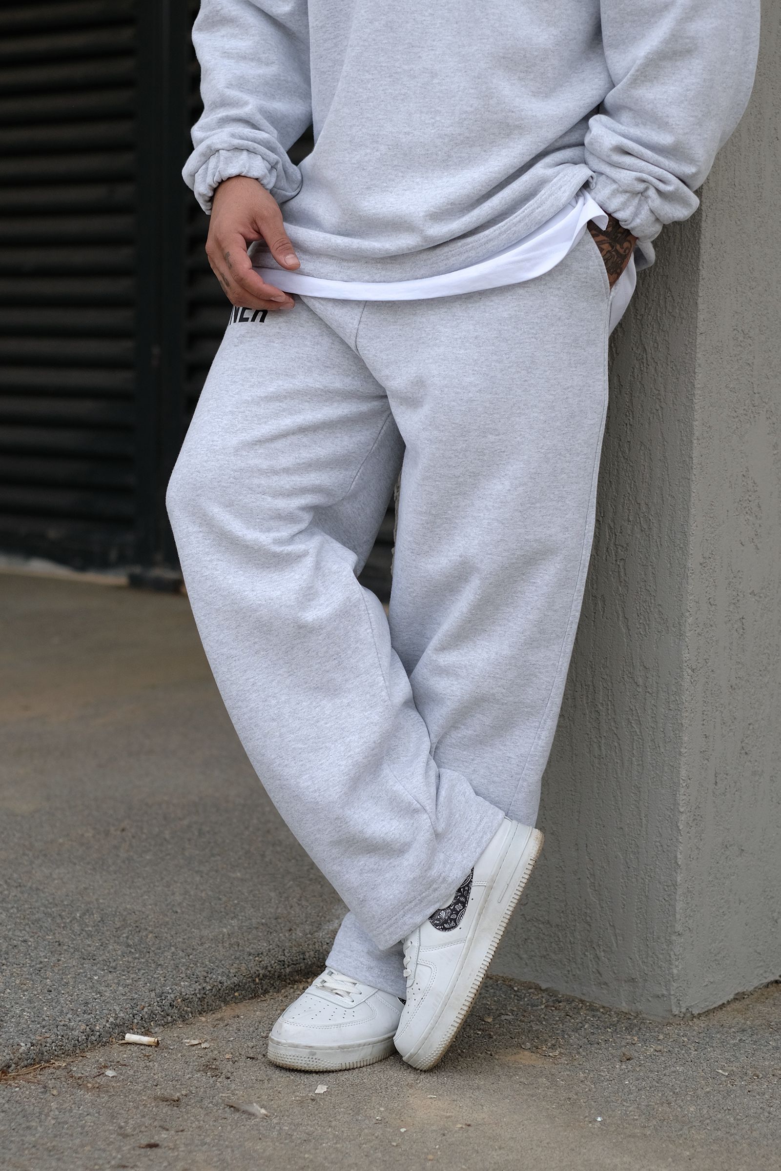 808 Winner Baskılı Özel Tasarım Oversize Jogger - Gri