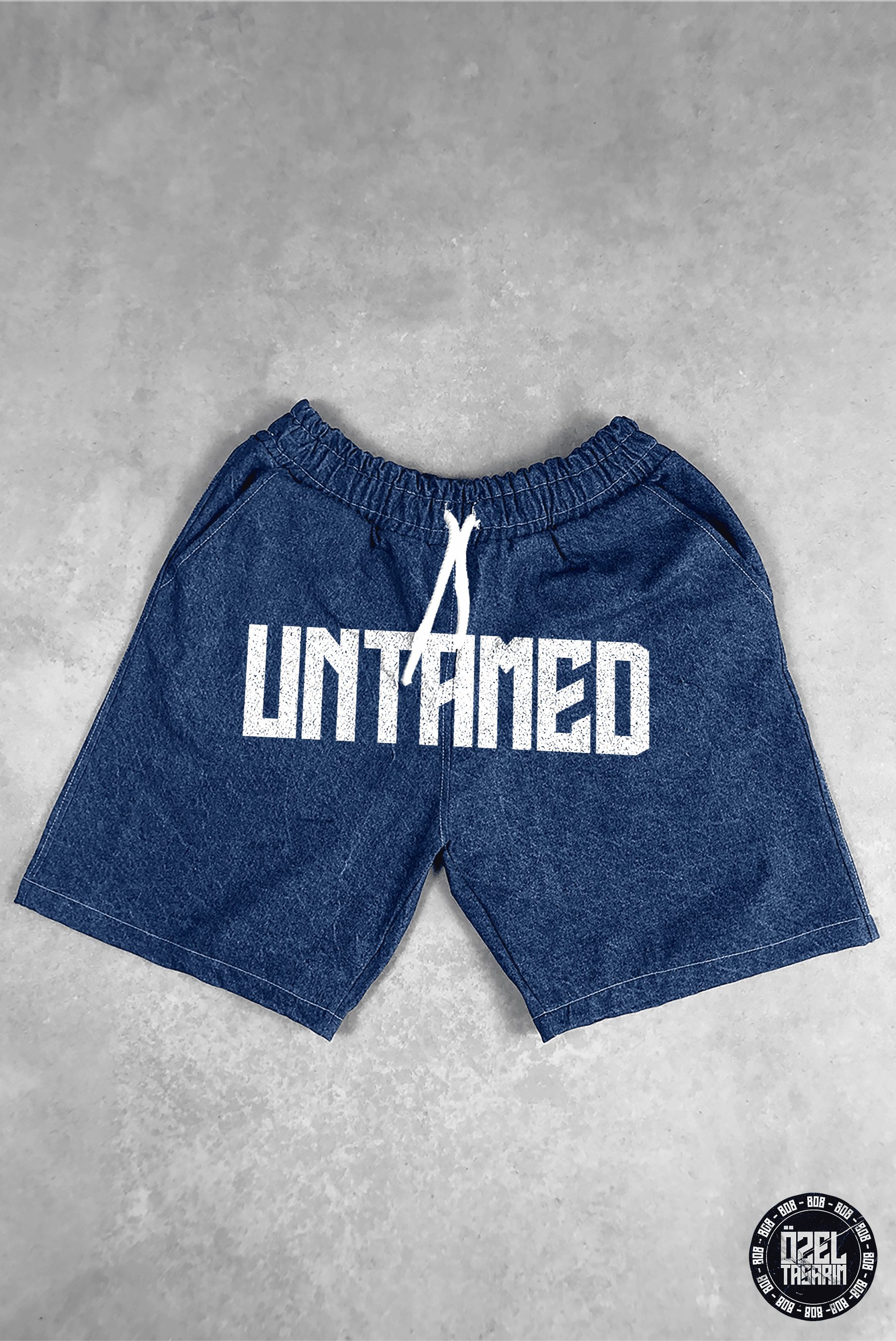 808 UNTAMED WOLF Yıkamalı Oversize Kalın Kot Takım ( Gömlek+Şort )