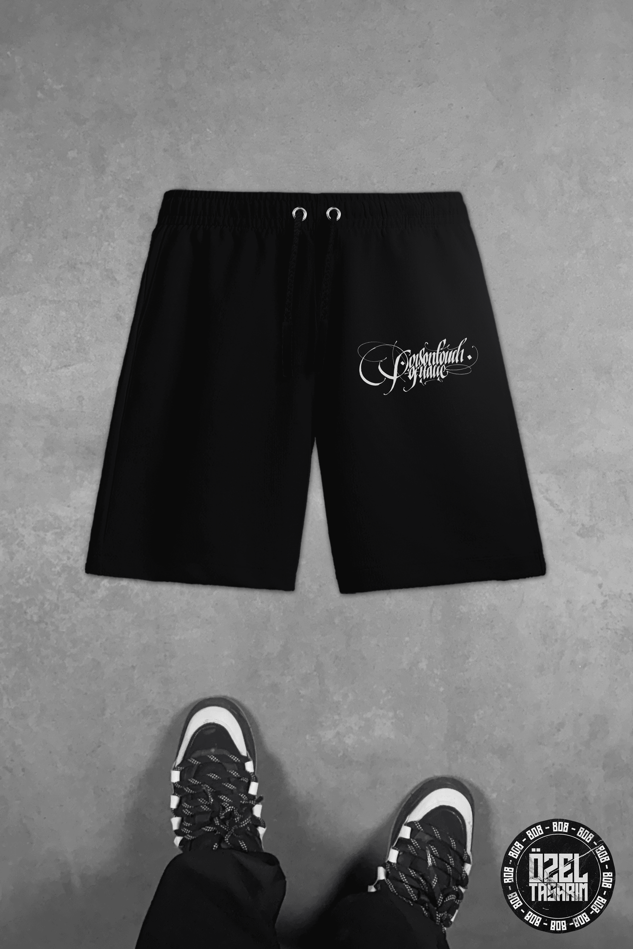 808 " Fallen King " Baskılı Oversize Şort