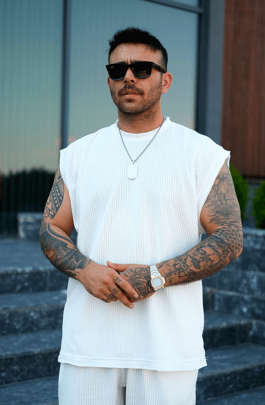 808 Fitil Dokulu V2 Tok Kolsuz Oversize Tişört