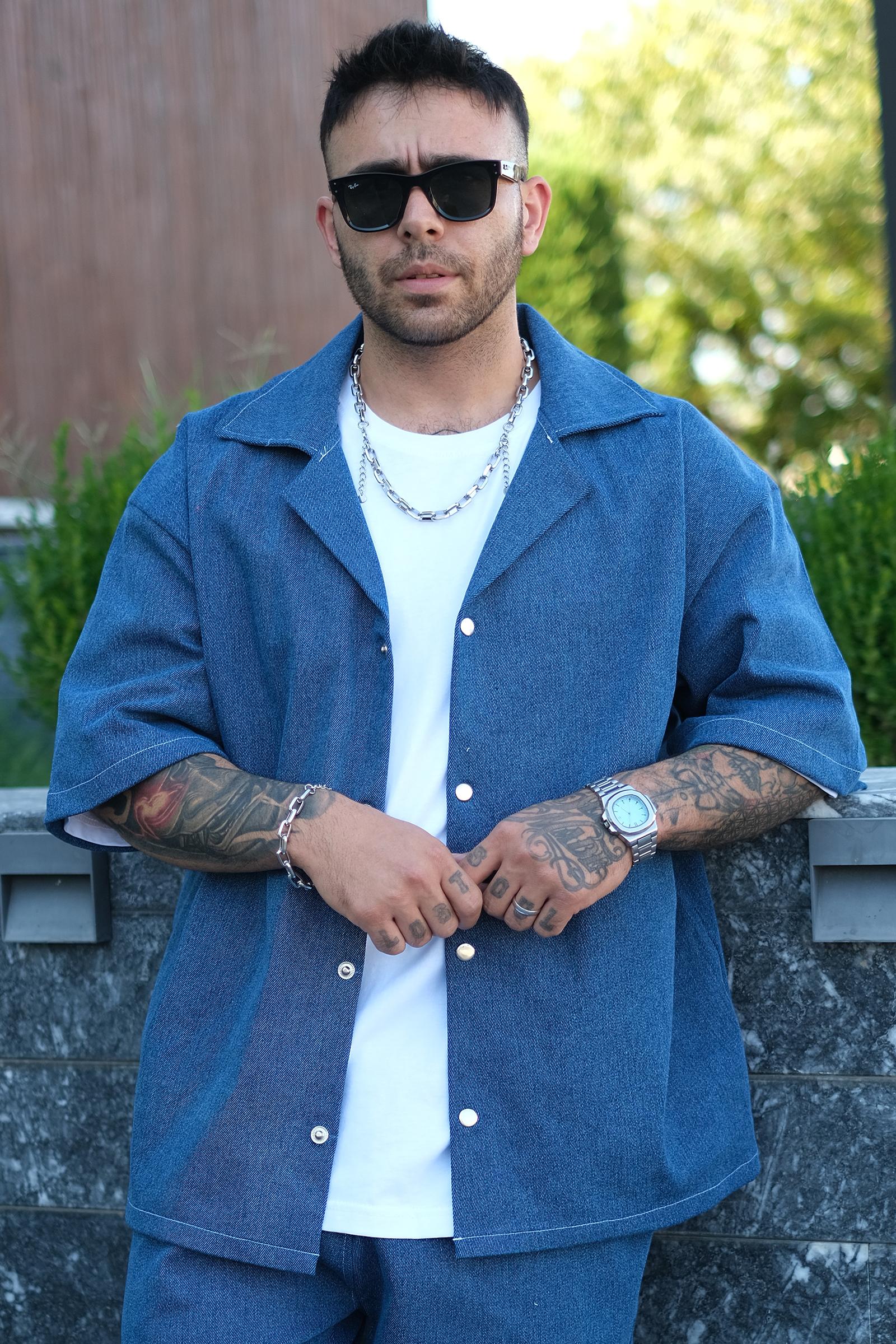 808 Oversize Basic Tok Kot Gömlek