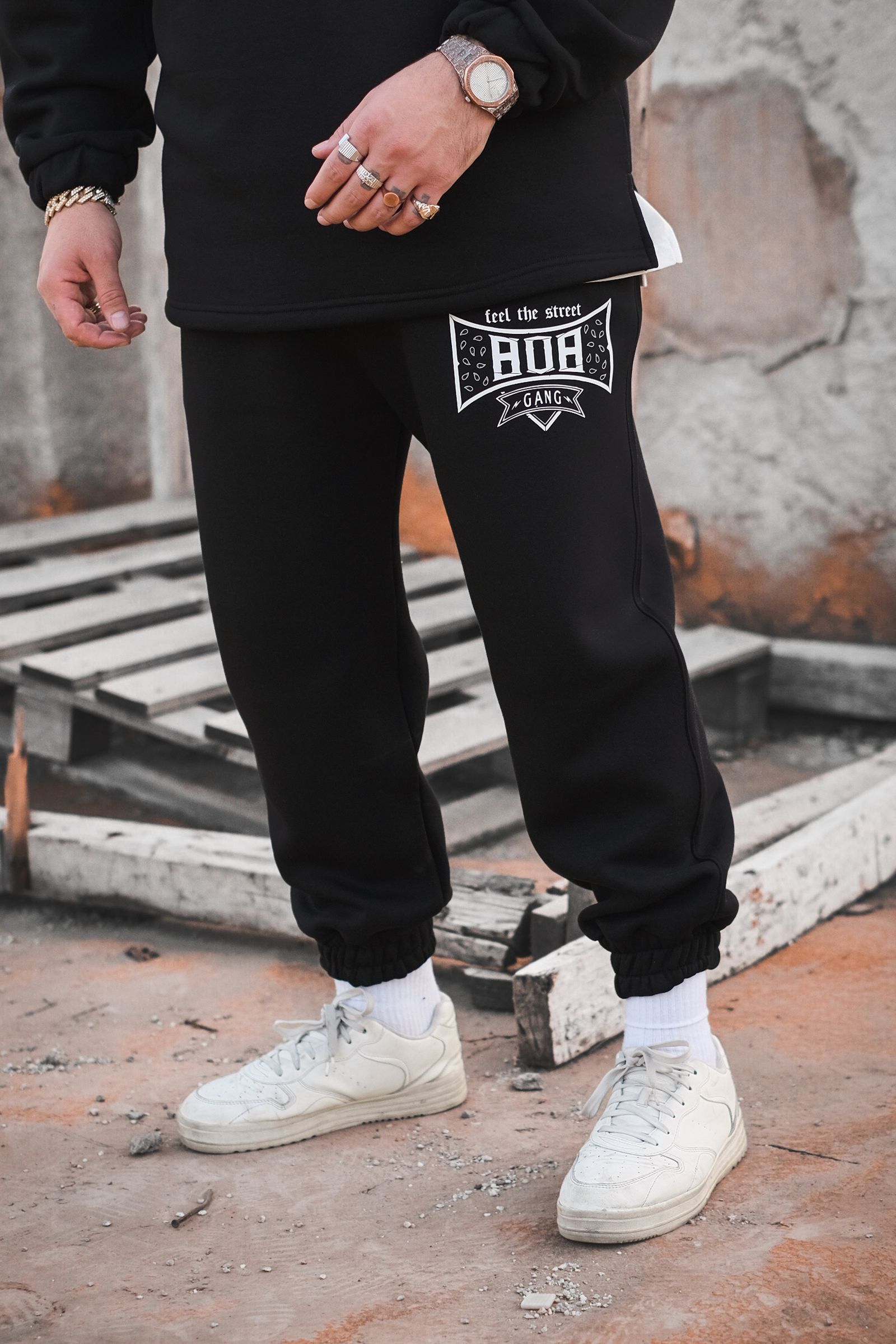 808 Gang Baskılı Oversize Jogger