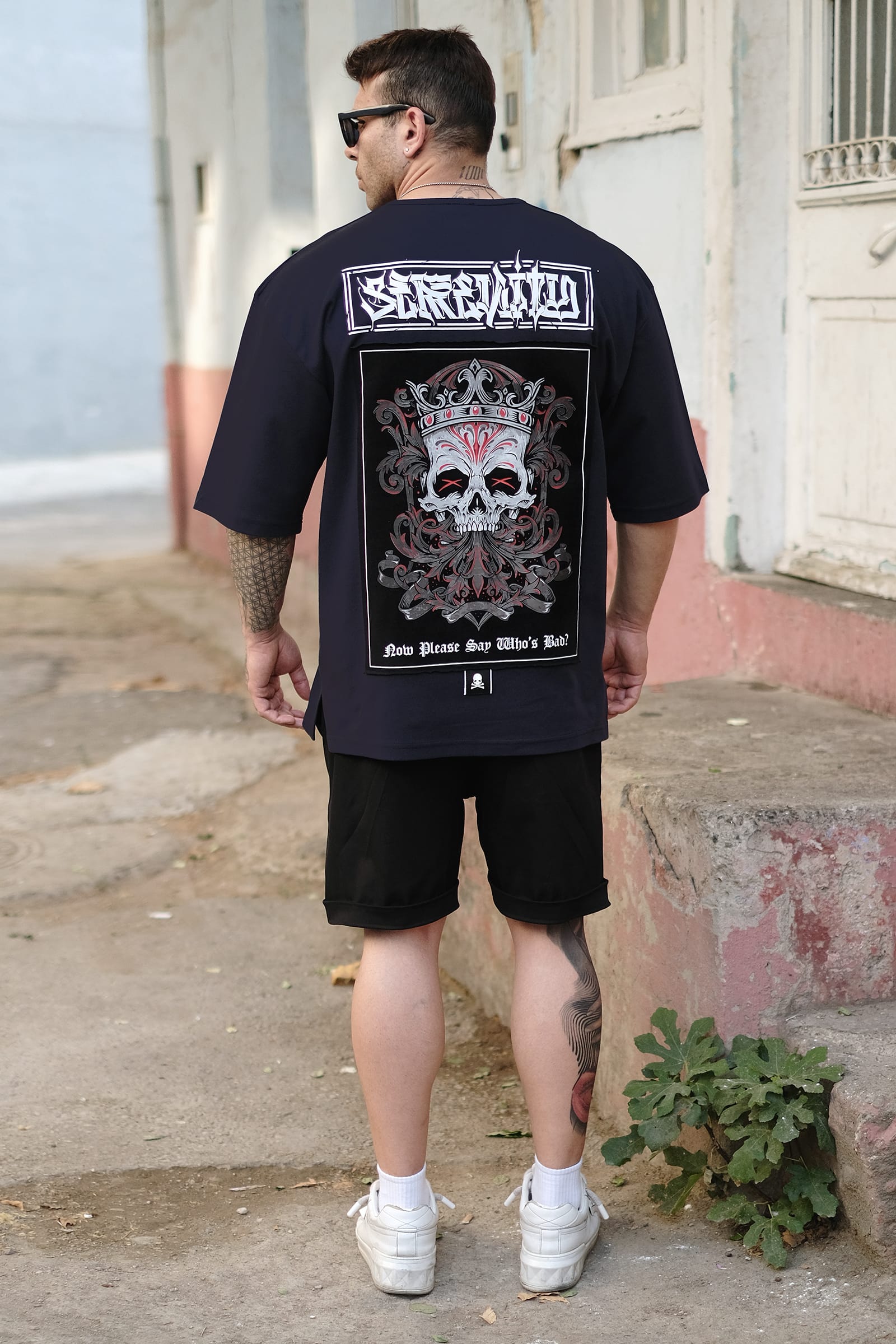 808 Who Bad Baskılı Oversize Tişört