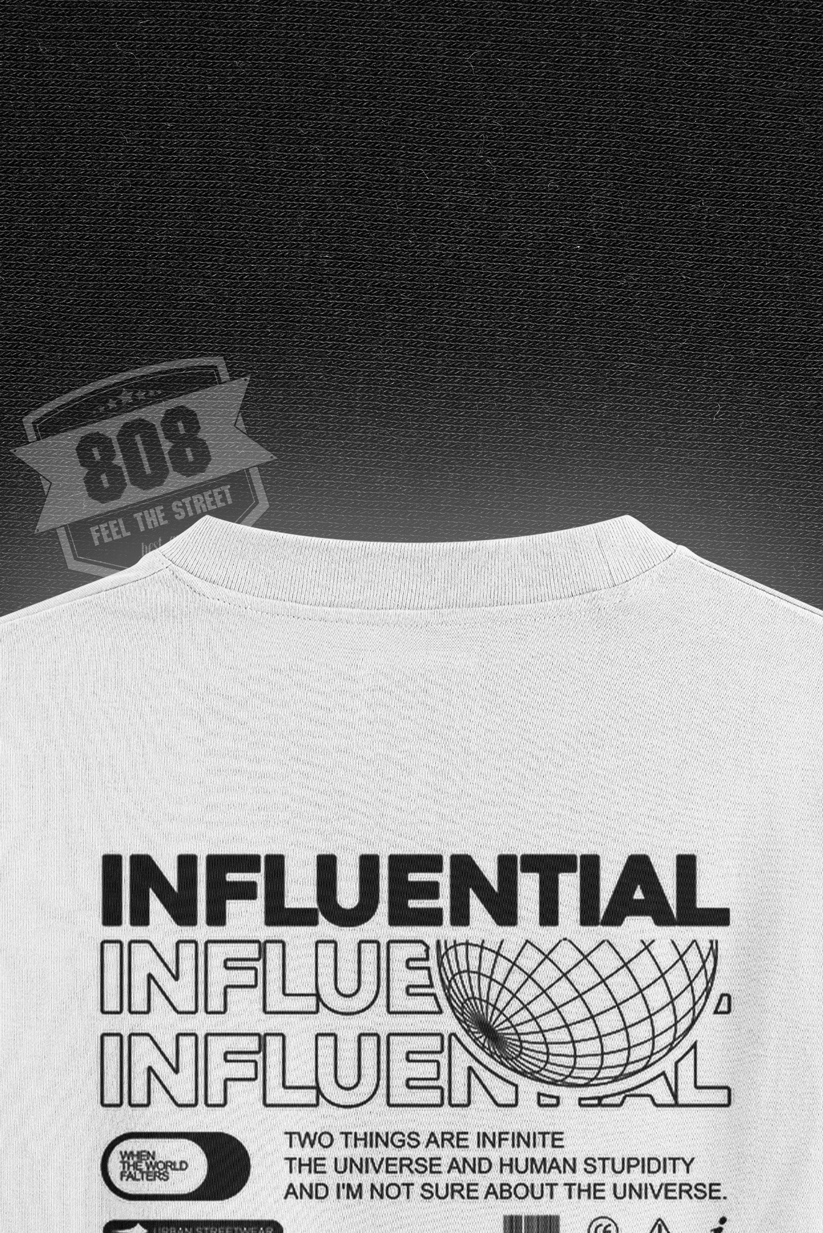 808 Infuential Baskılı Oversize Tişört