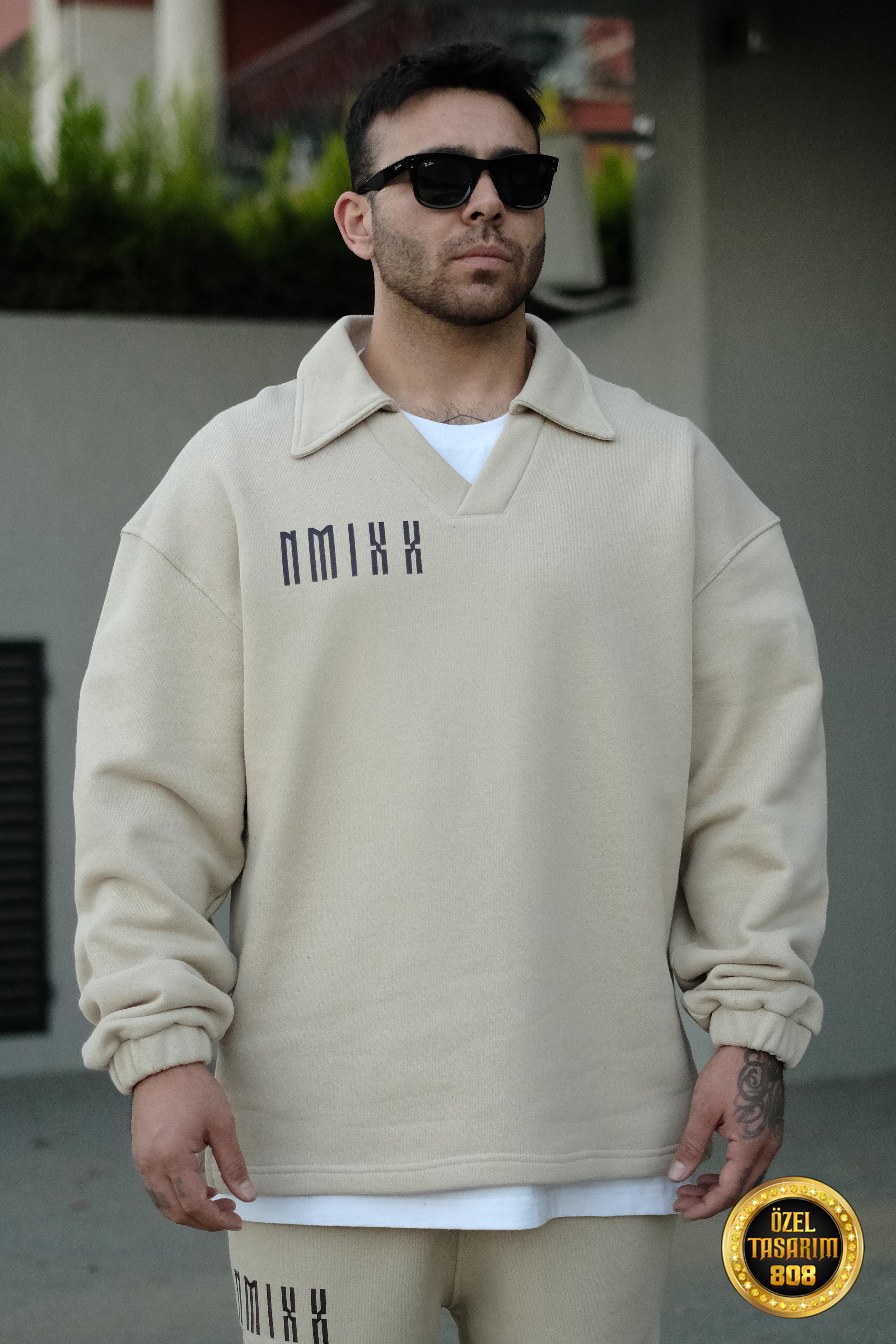 808 NMXX Baskılı Oversize Yakalı Sweatshirt