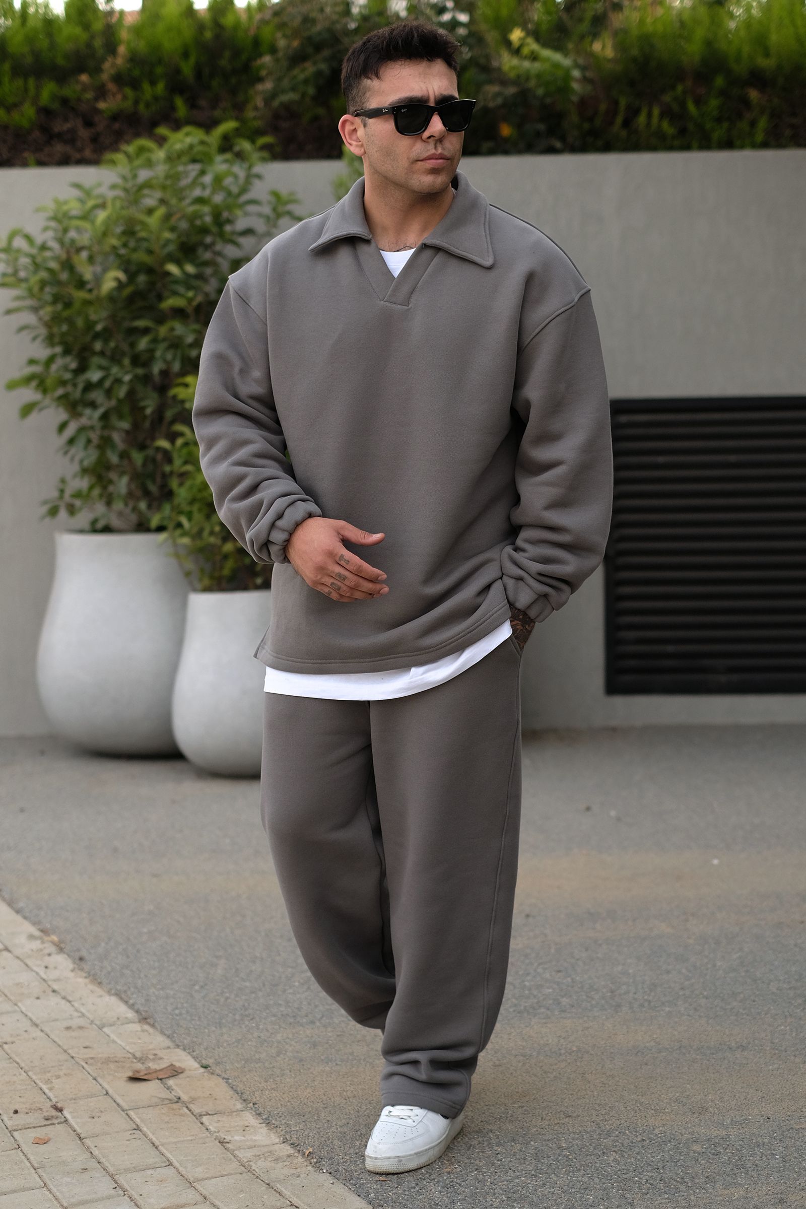 808 Basic Yakalı Oversize Sweatshirt