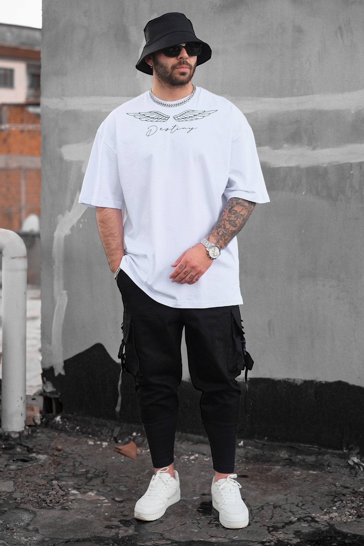 808 Destiny Baskılı Oversize Tişört