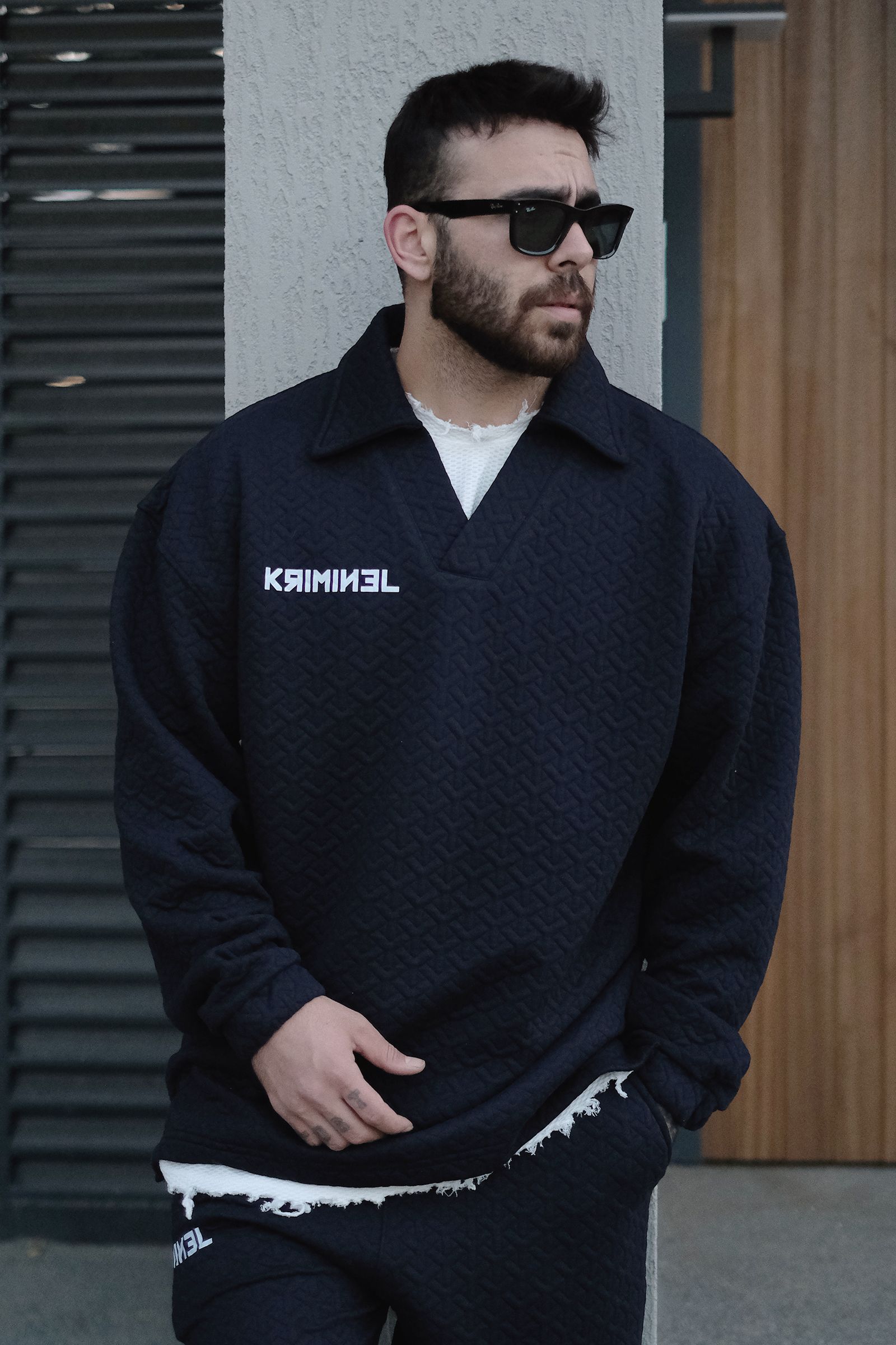 808 Kriminel Baskılı Özel Tasarım Oversize Yakalı Sweatshirt