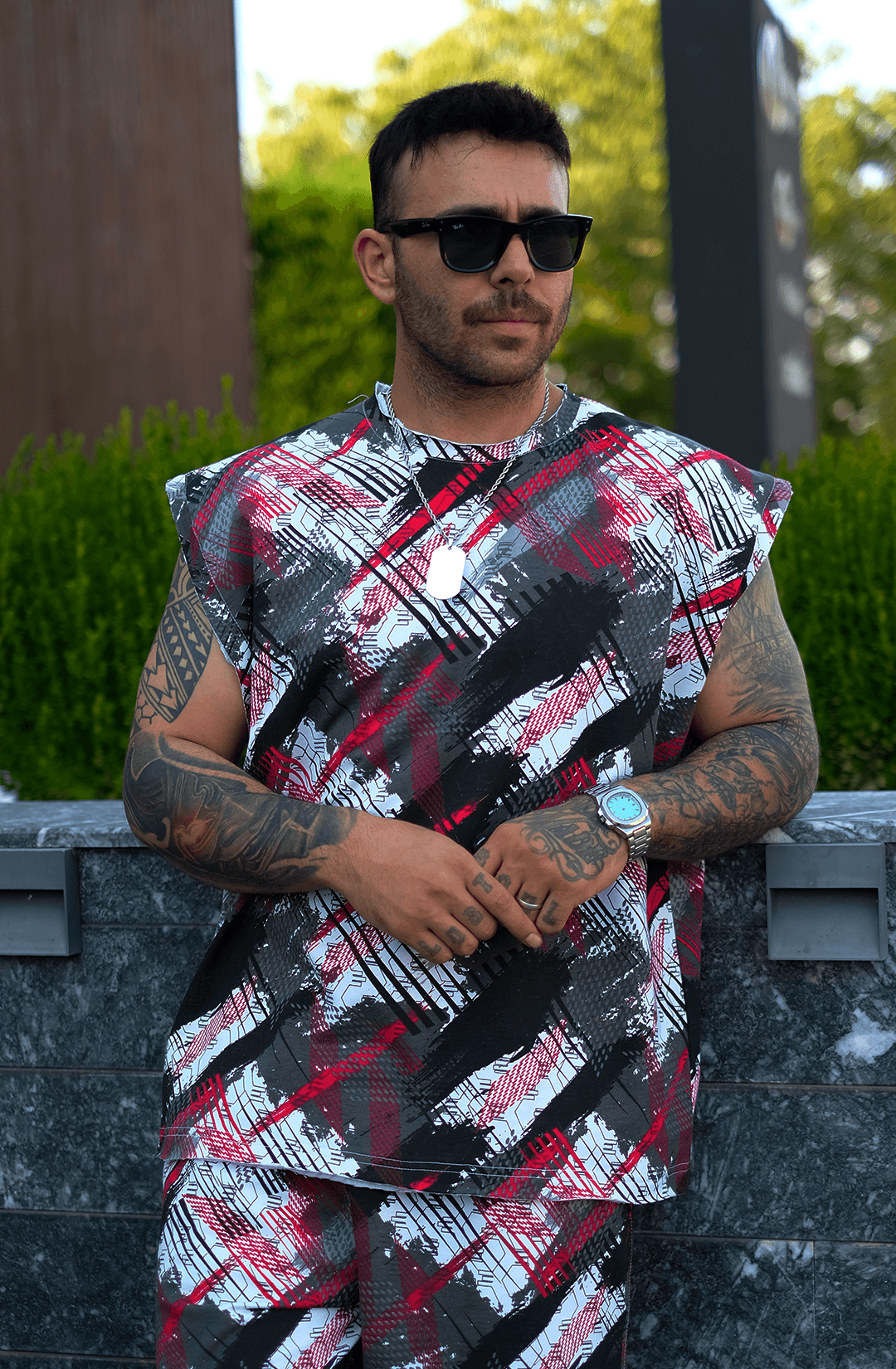 808 NextGen Desen Tok Kolsuz Oversize Tişört
