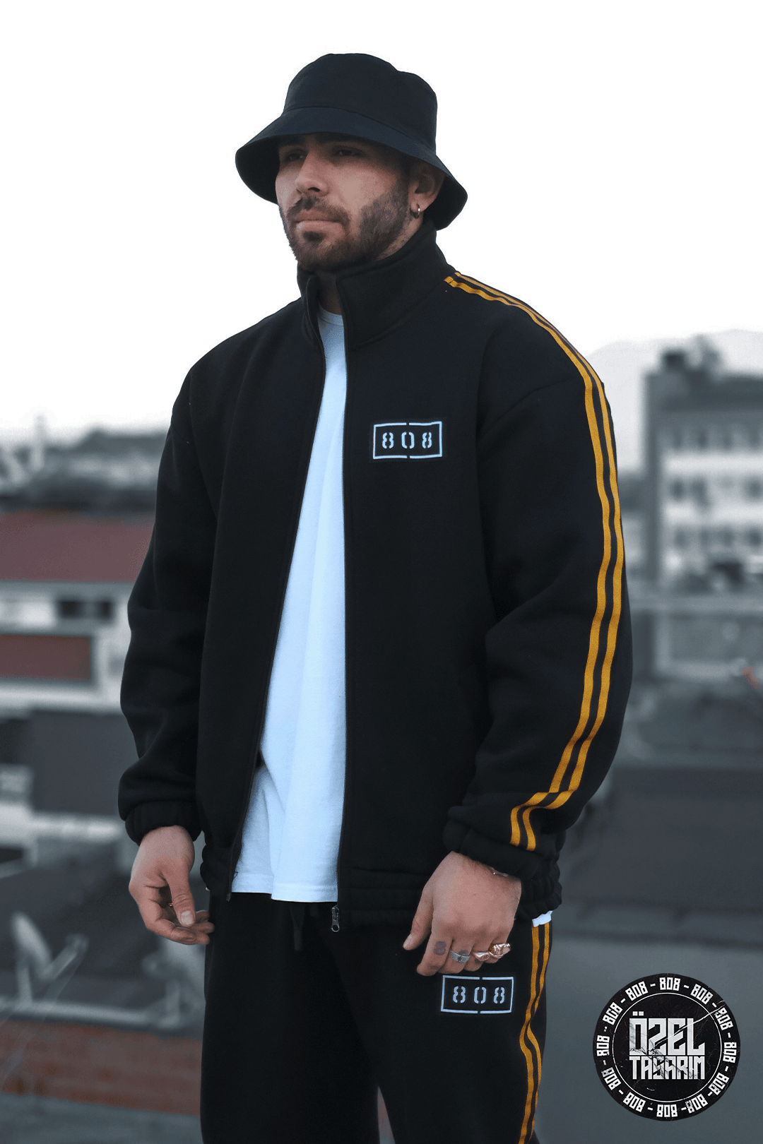 808 Dokuma Şerit Detay Oversize Ceket