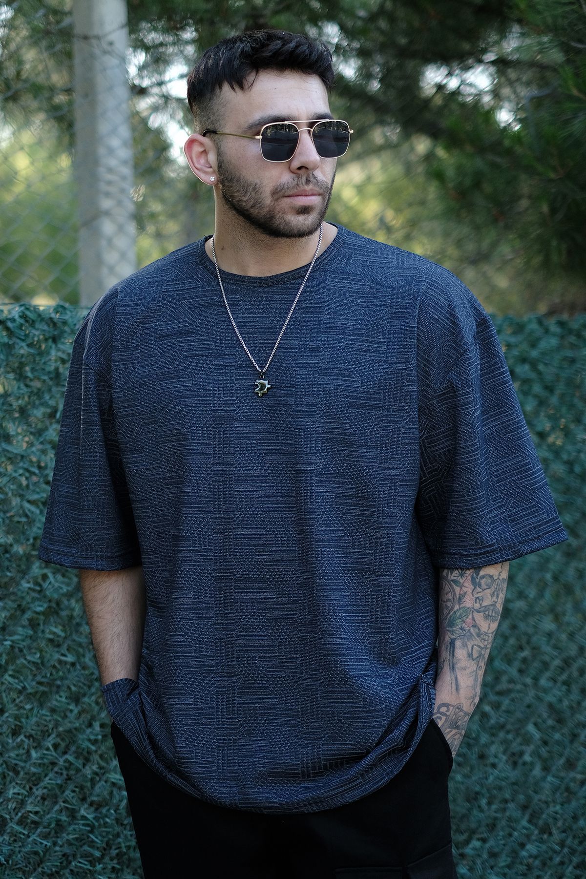 808 Dokulu Oversize Tişört