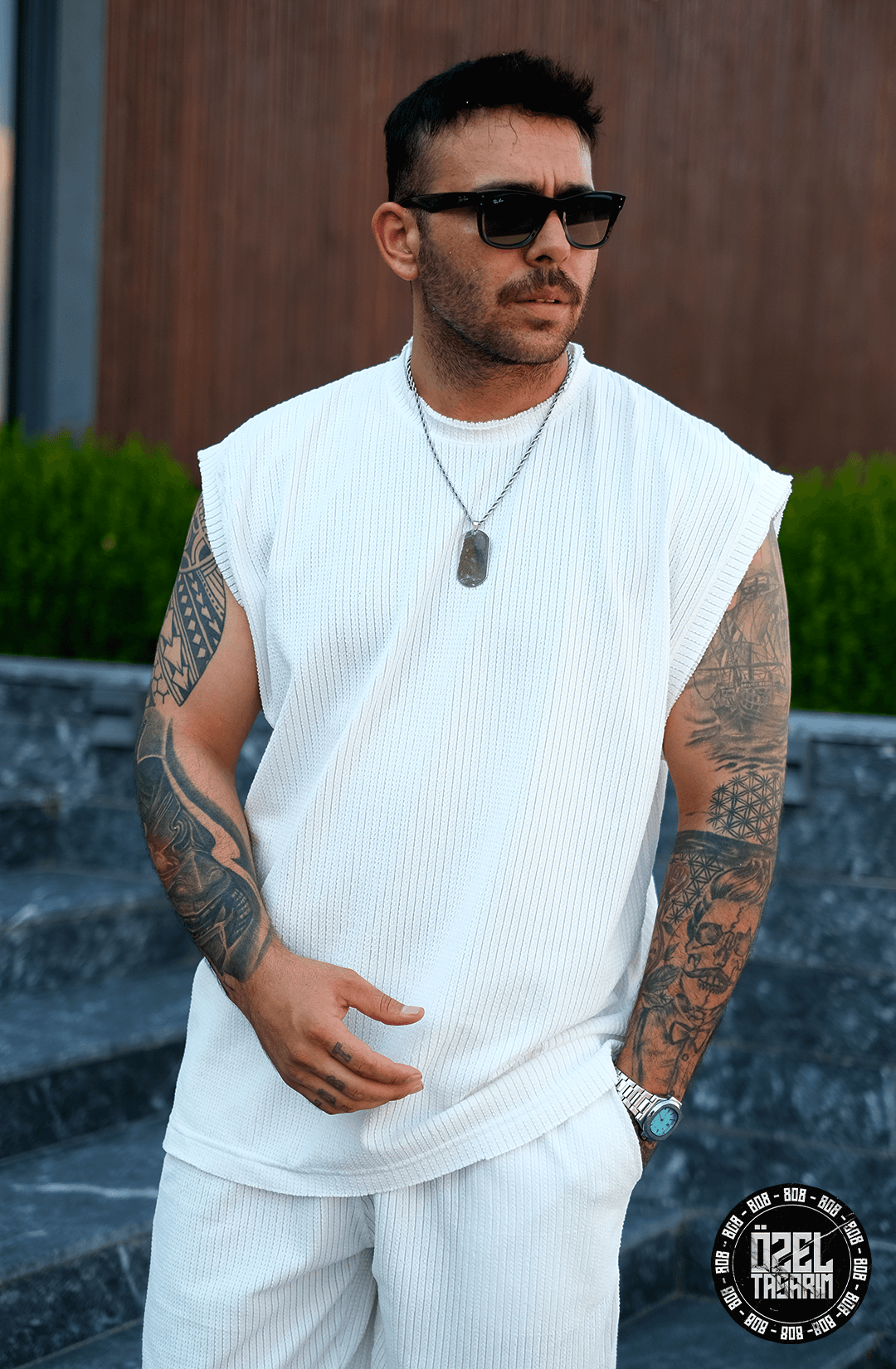 808 Fitil Dokulu V2 Tok Kolsuz Oversize Tişört