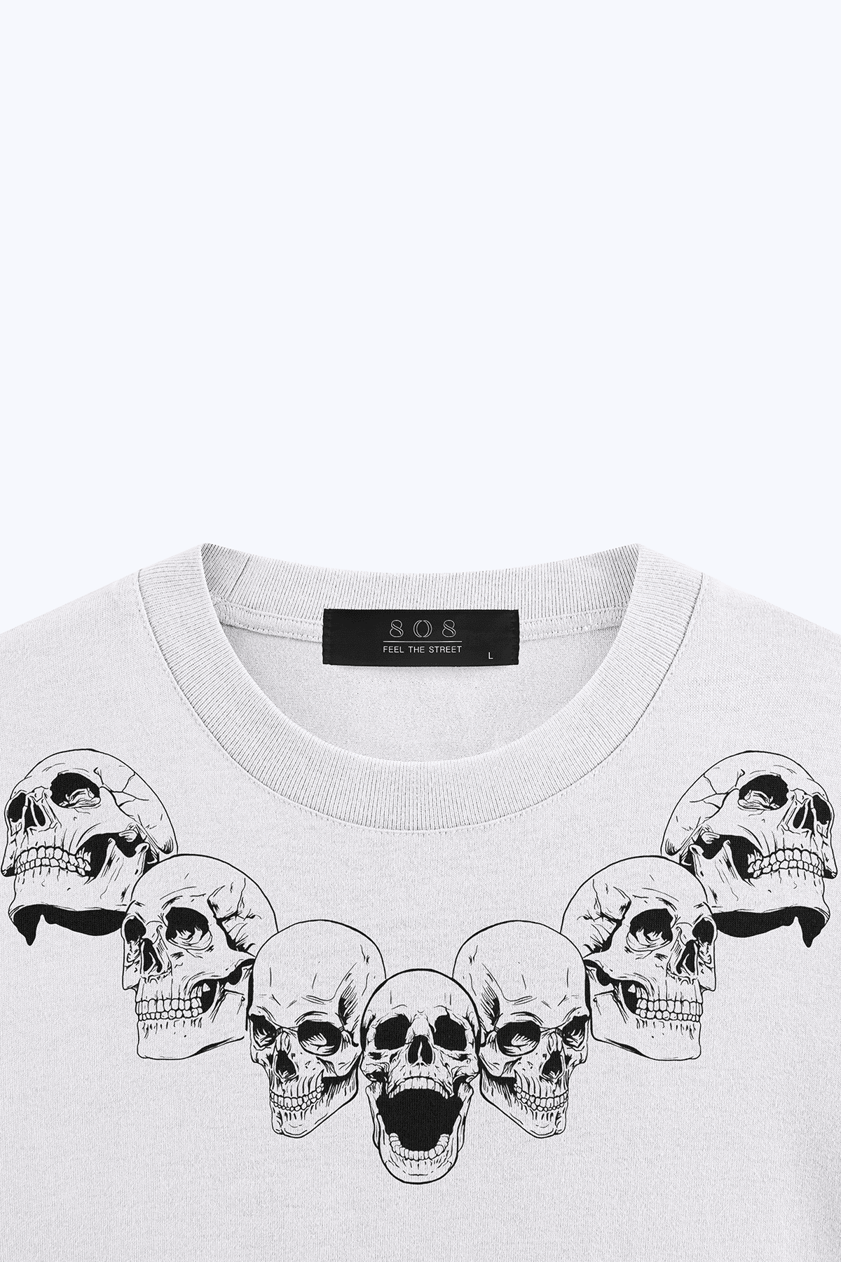 808 Fleshless Skull Baskılı Oversize Tişört