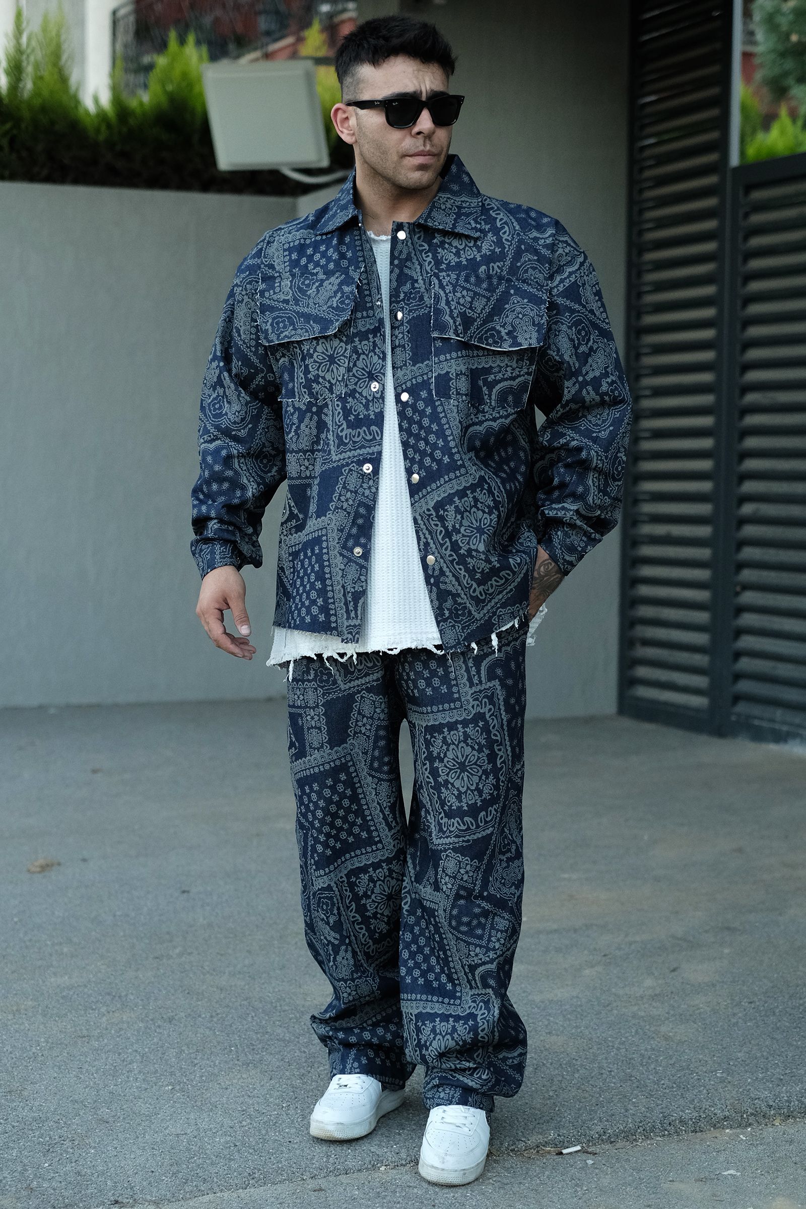 808 Bandana Desen Oversize Kot Jogger