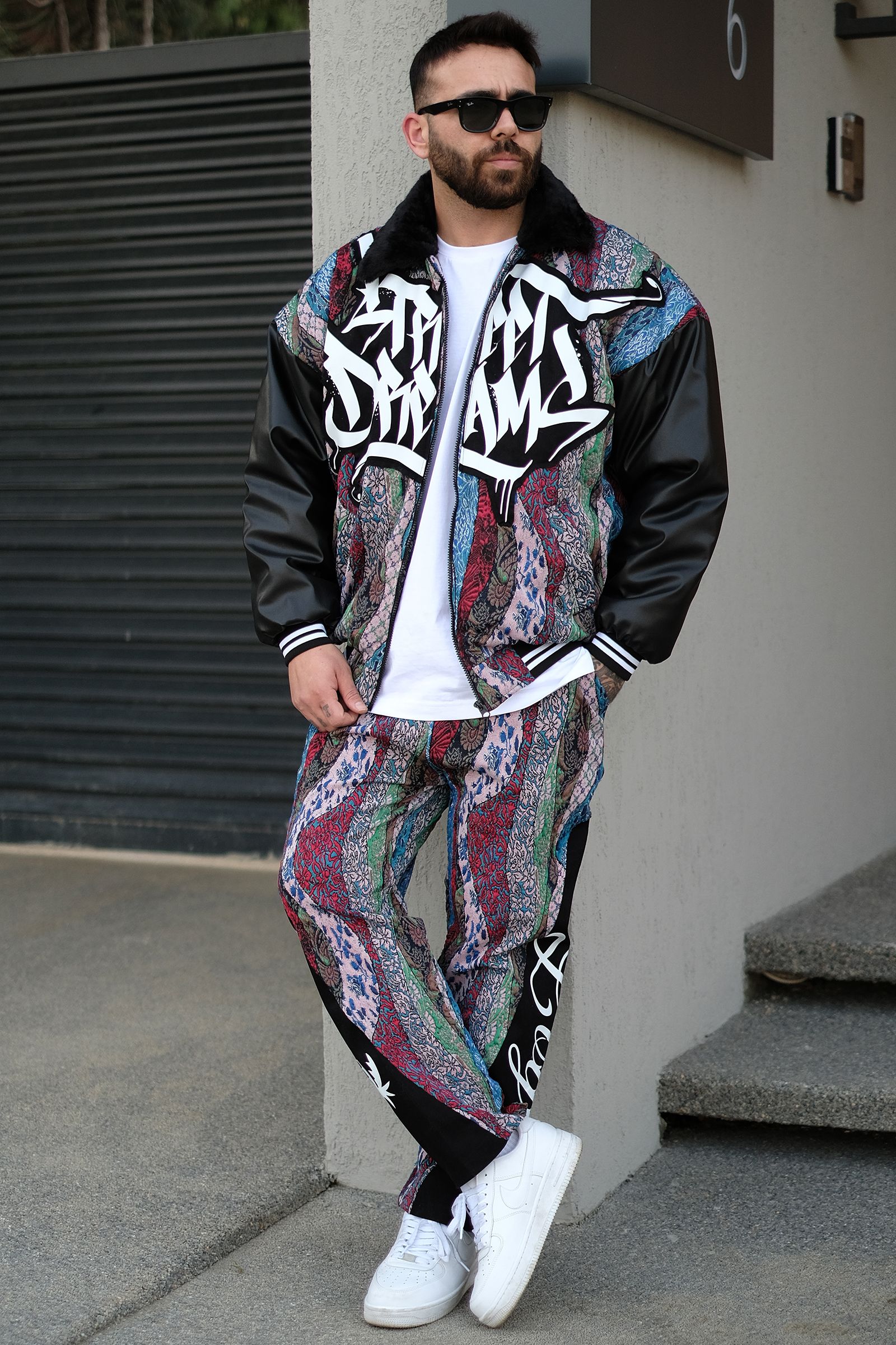 808 Street Dreams Kabartma Dokulu Kontrast Baggy Jogger