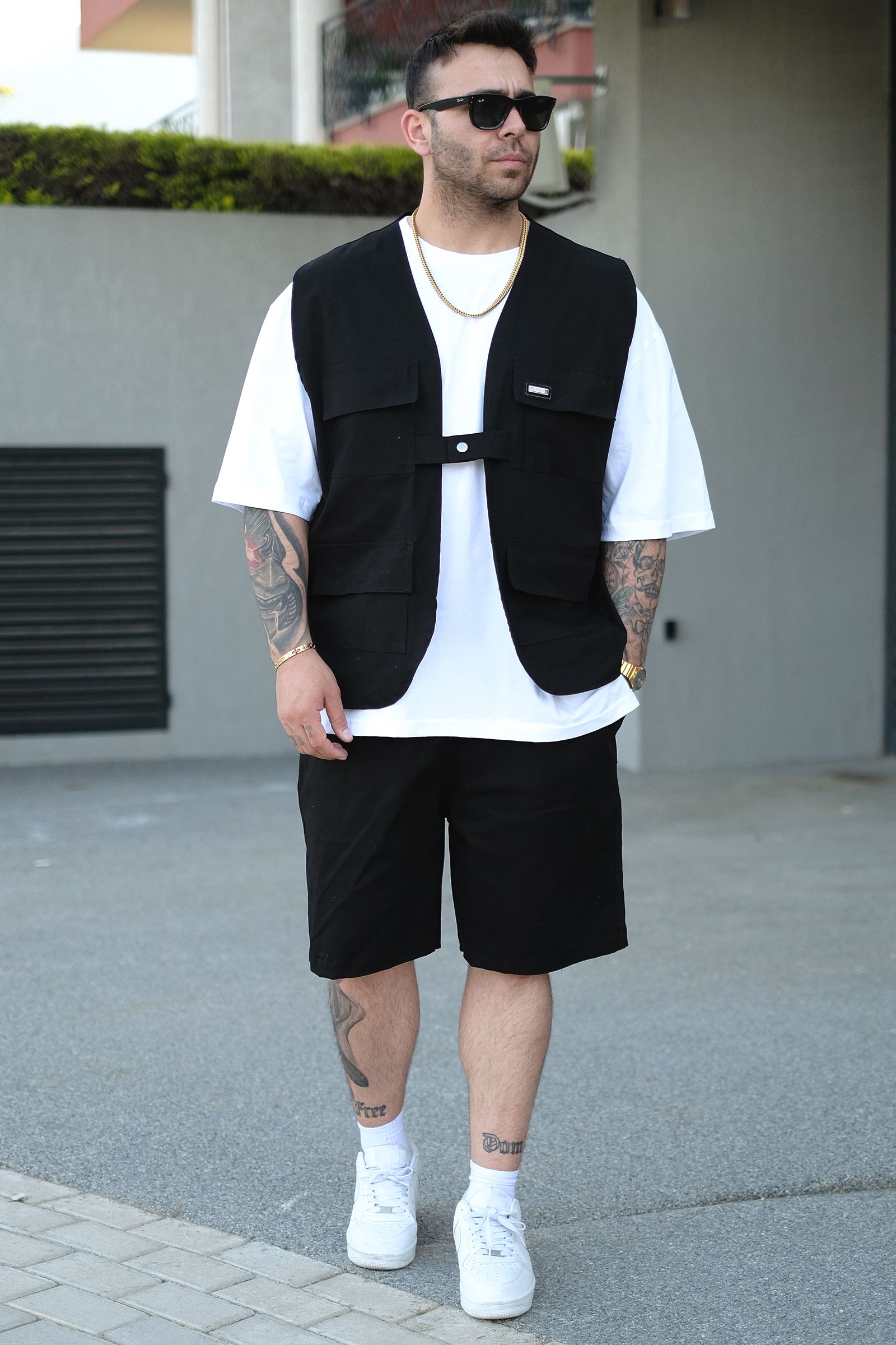 808 Oversize Tek Düğme Cepli Yelek