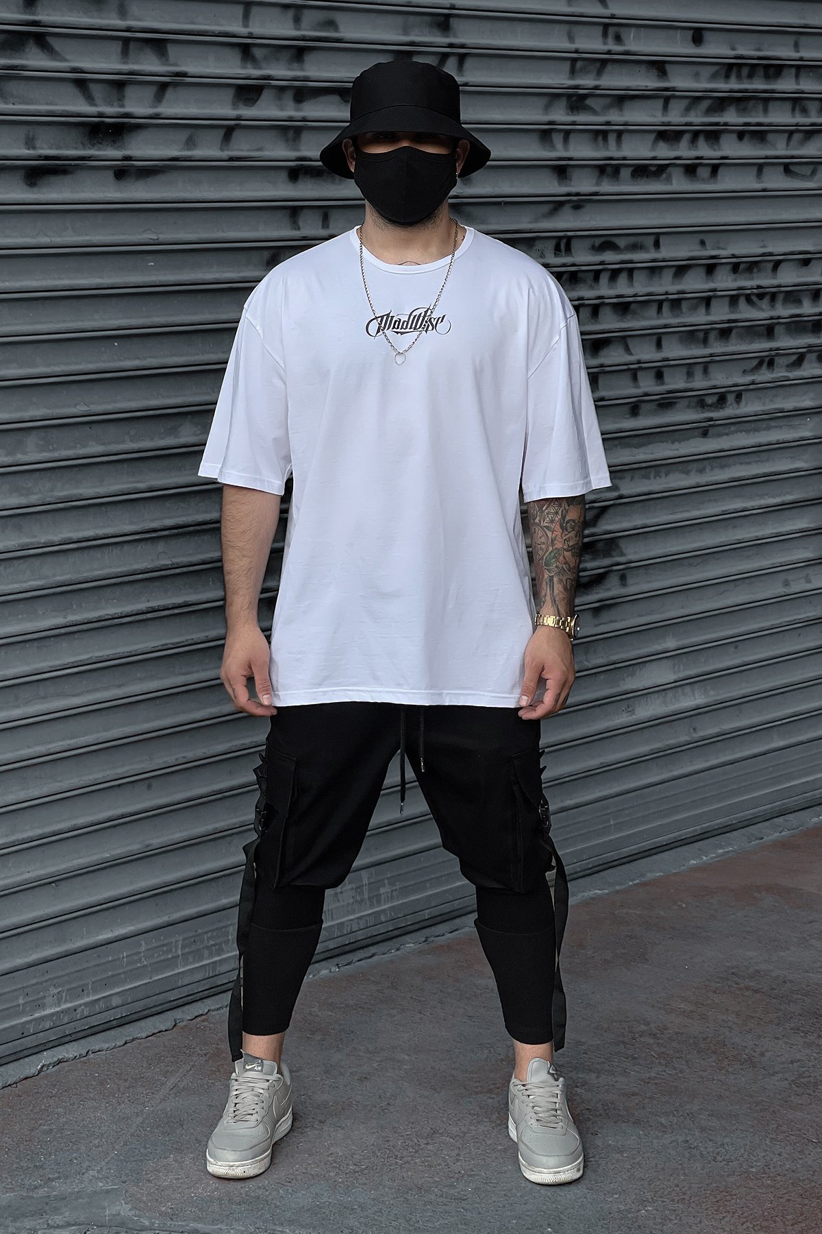 808 '' Madwise '' Baskılı Oversize Tişört