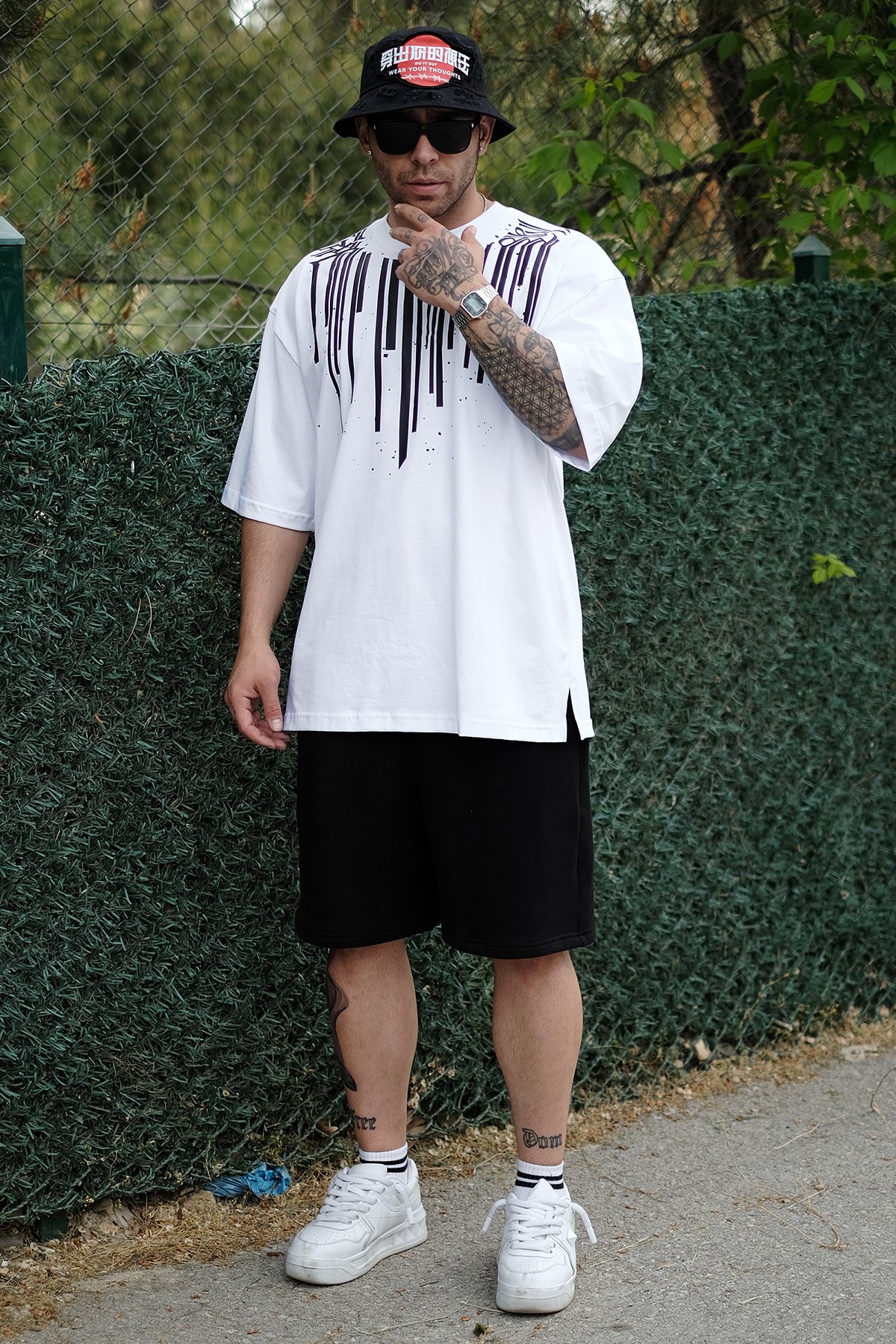 808 Drippin Baskılı Oversize Tişört