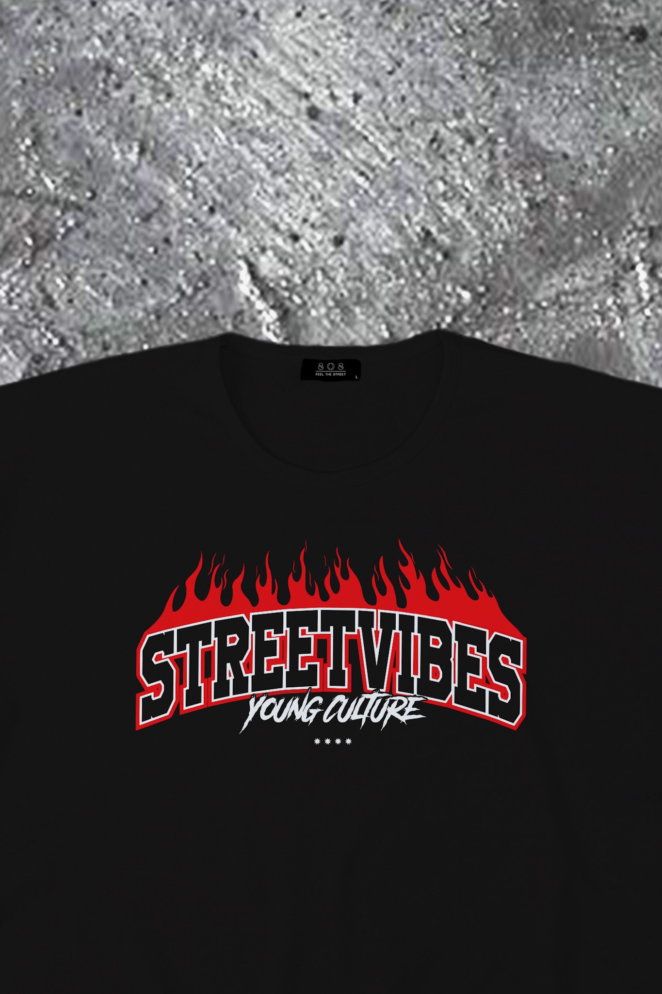 808 Street Vibe Baskılı Oversize Tişört