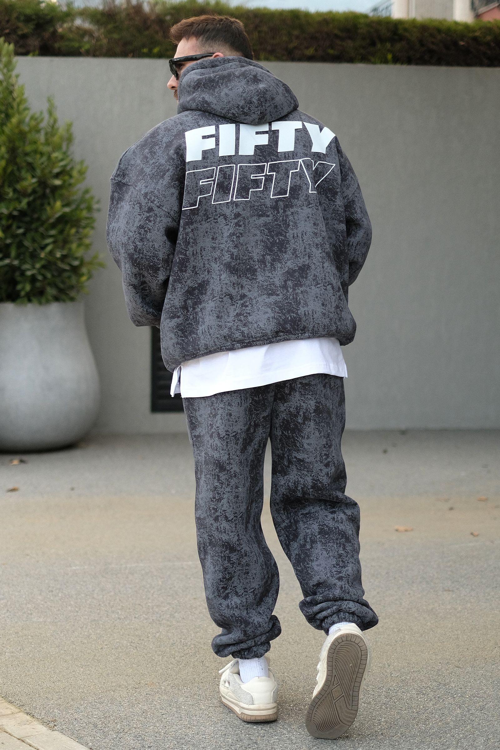 808 Fifty Baskılı Özel Tasarım Puff Jogger