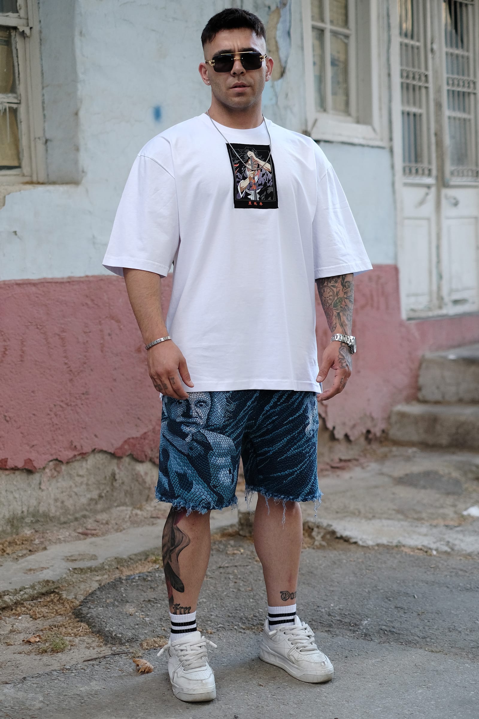 808 Demon Slayer Baskılı Oversize Tişört