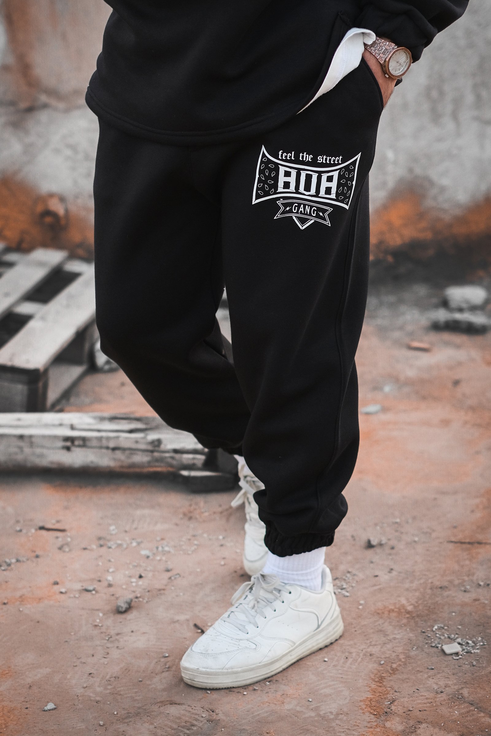 808 Gang Baskılı Oversize Jogger