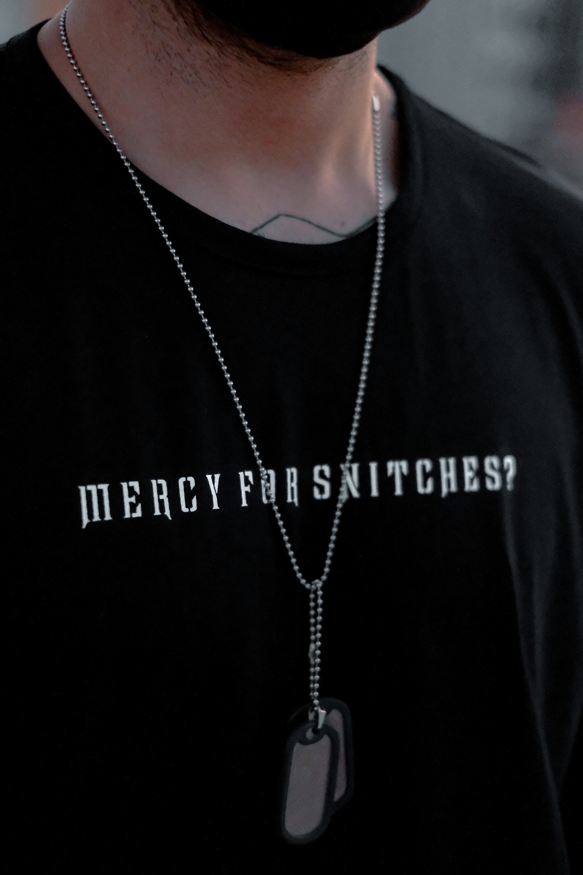 808 '' No Mercy'' Baskılı Oversize Tişört