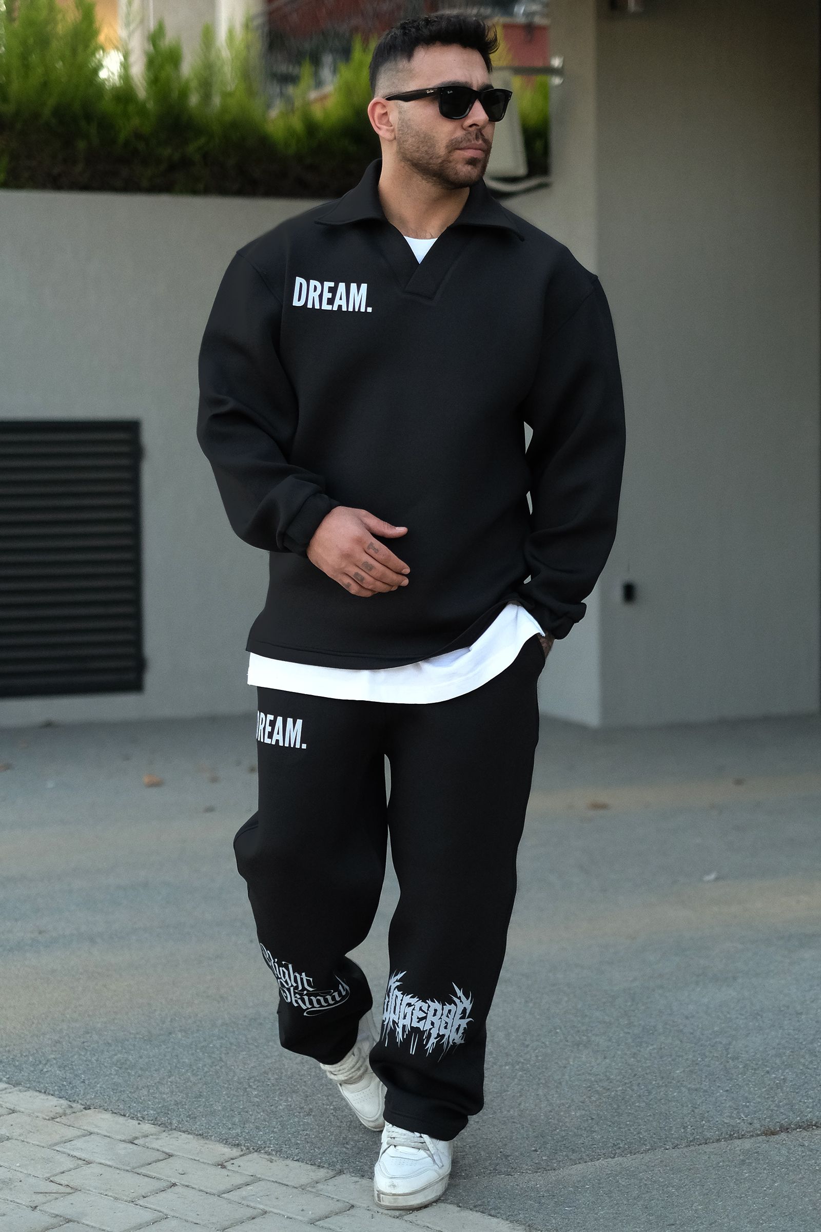 808 Dream Baskılı Özel Tasarım Yakalı Oversize Sweatshirt