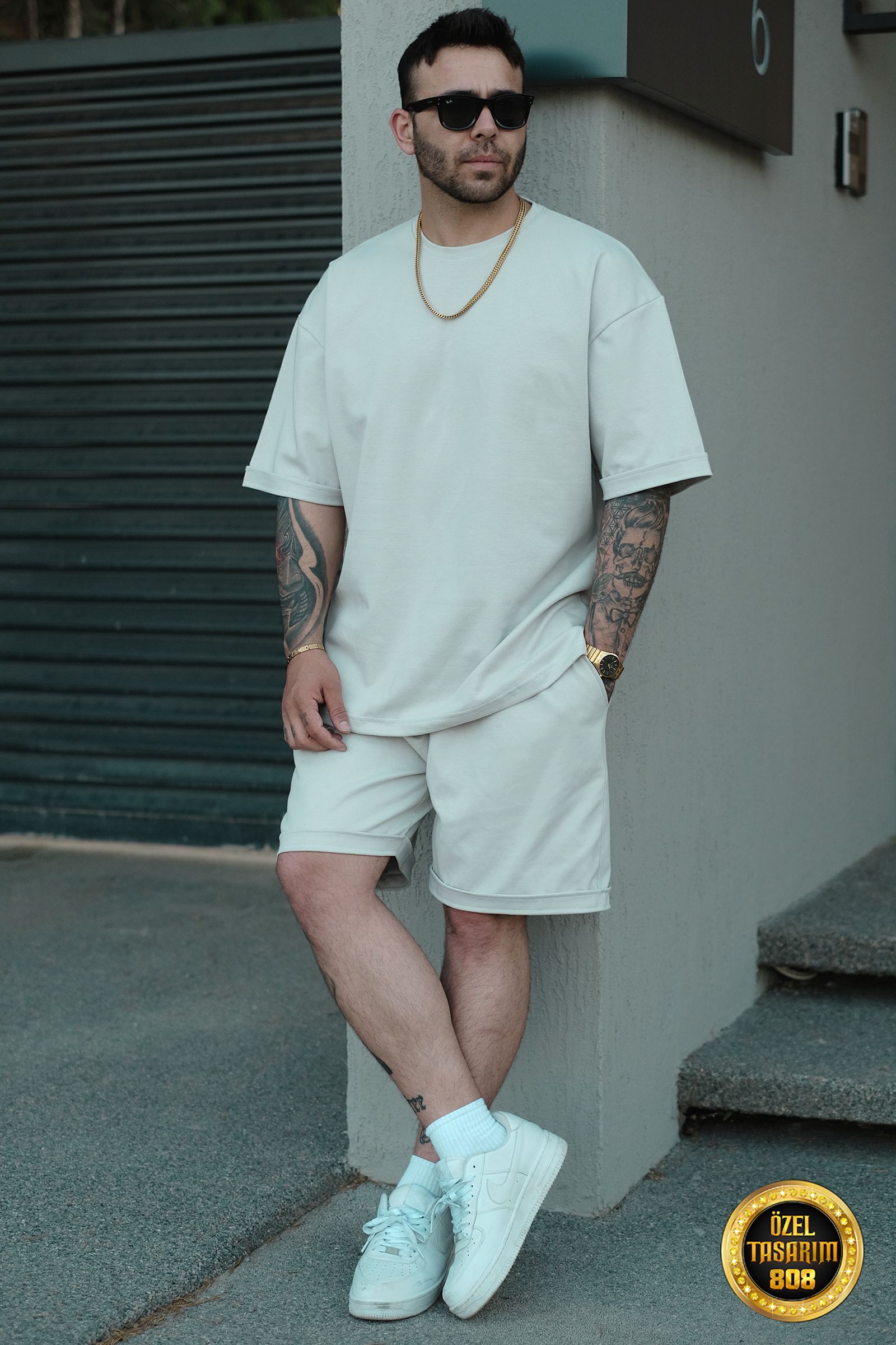 808 Basic Tok Oversize Takım - Açık Gri