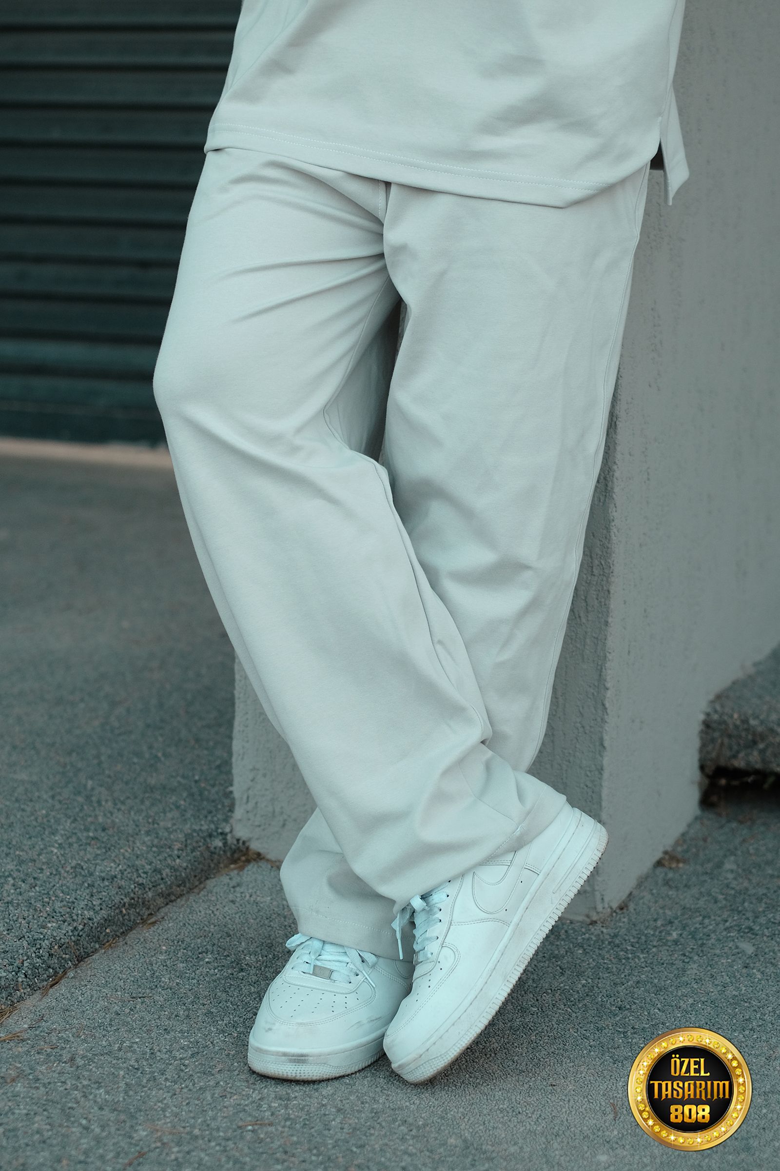 808 Basic Tok Oversize Jogger - Açık Gri