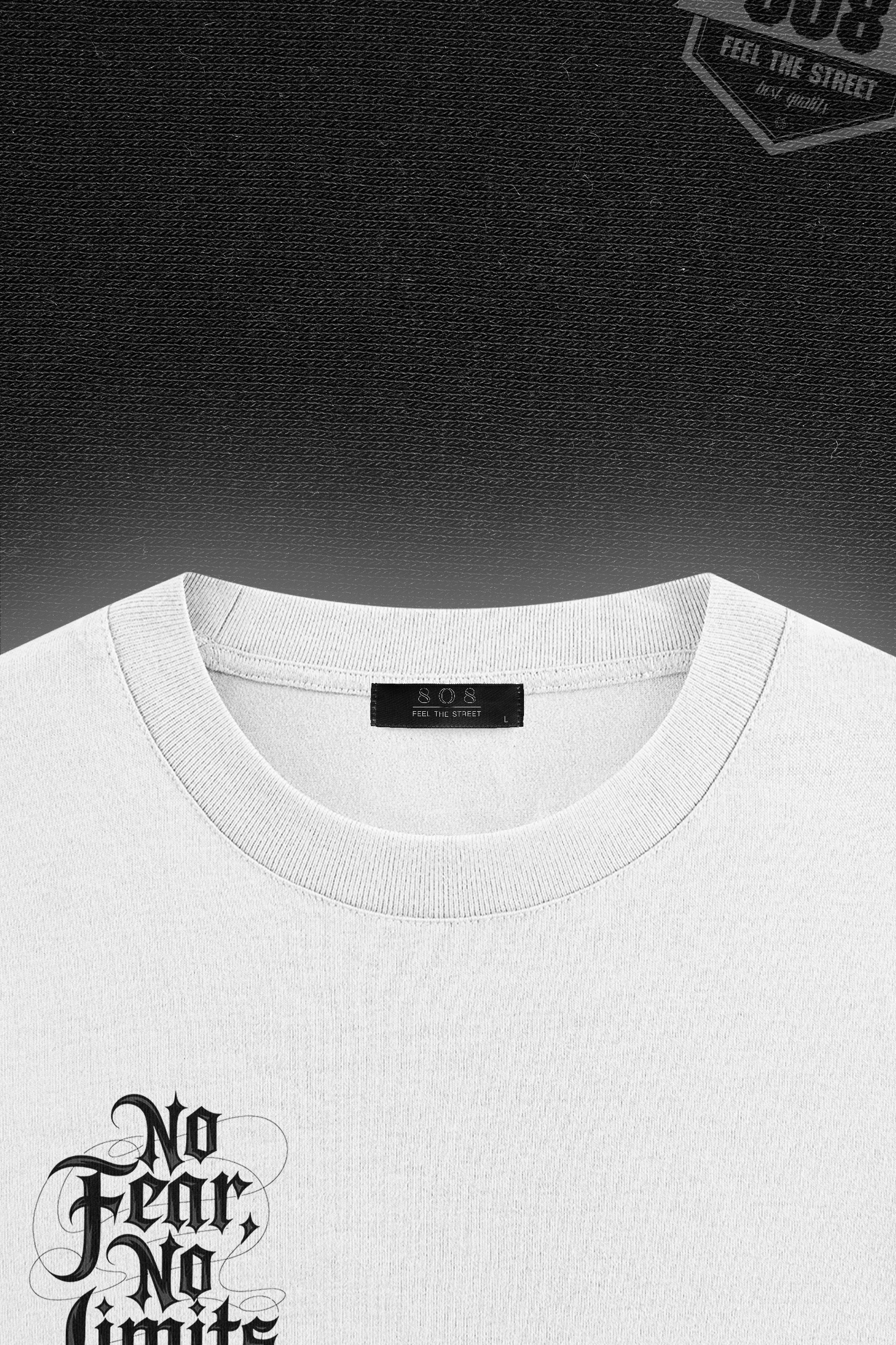 808 No Fear Baskılı Oversize Tişört